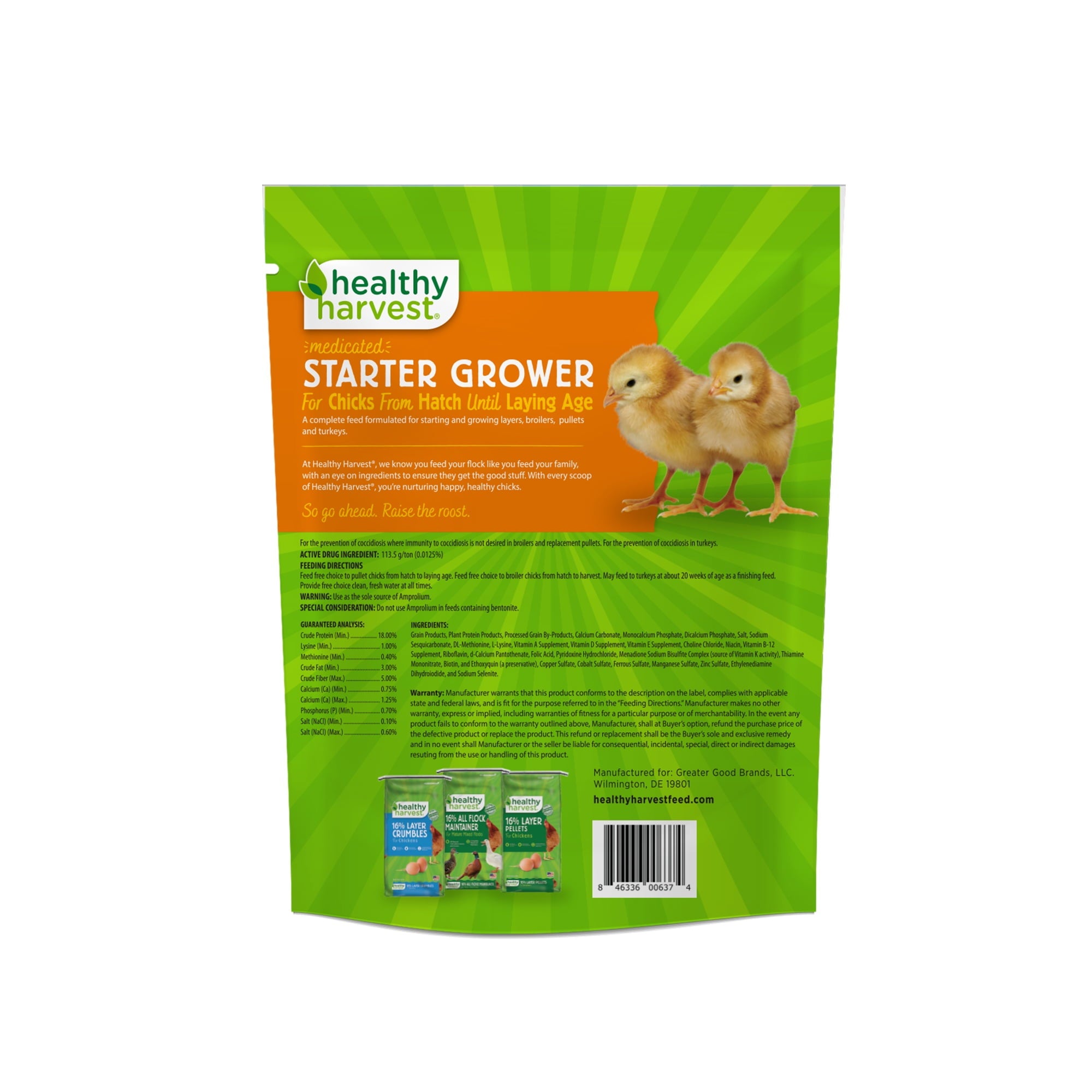 Medicated Starter Crumble Feed for Baby Chicks, 5 lb bag