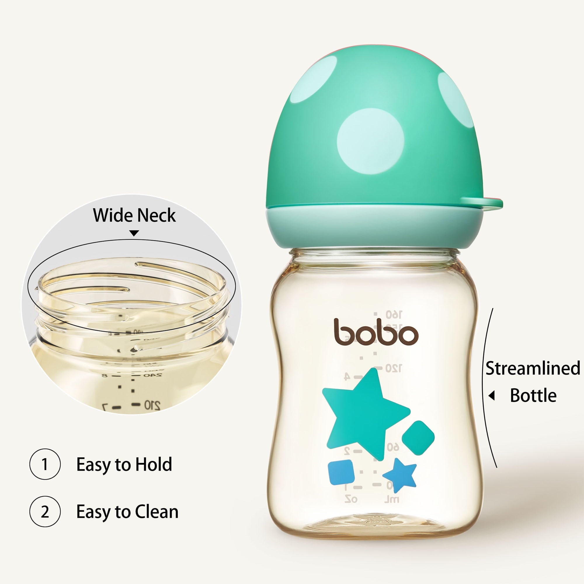 YOHKOH Newborns Natural Slow Flow Baby Bottles,for Breast/Mixed Feeding,5.4oz,2pk,Blue