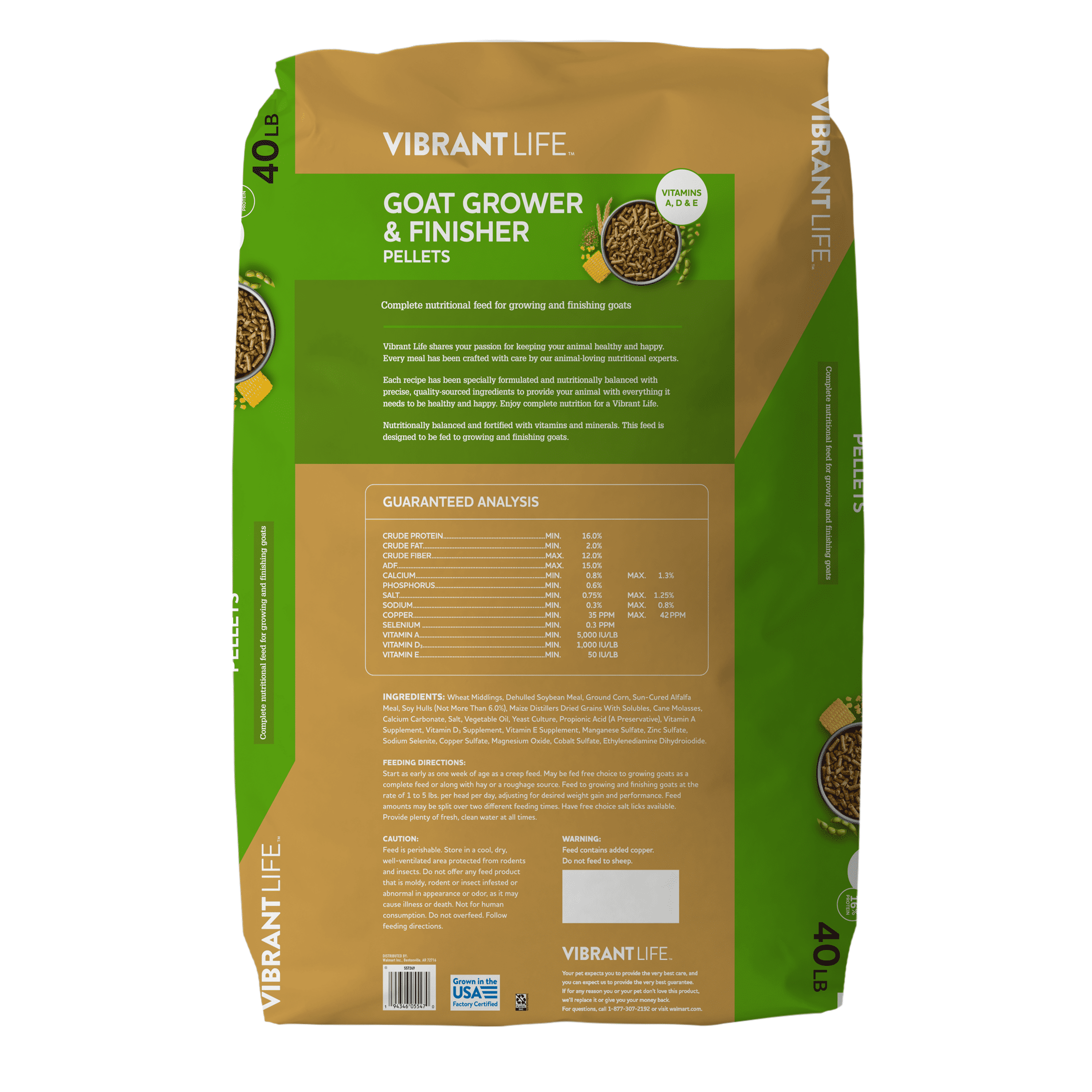 Goat Grower &amp; Finisher Pellets, 40 lb Bag