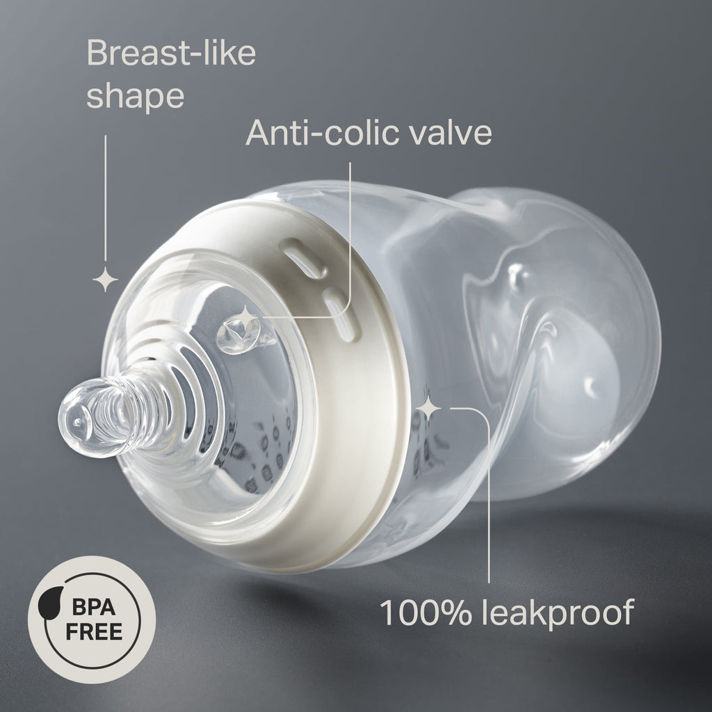 Natural Start Baby Bottle, 11oz, Medium-Flow and Thicker Feed Breast-Like Nipple, Valve, 1 Pack