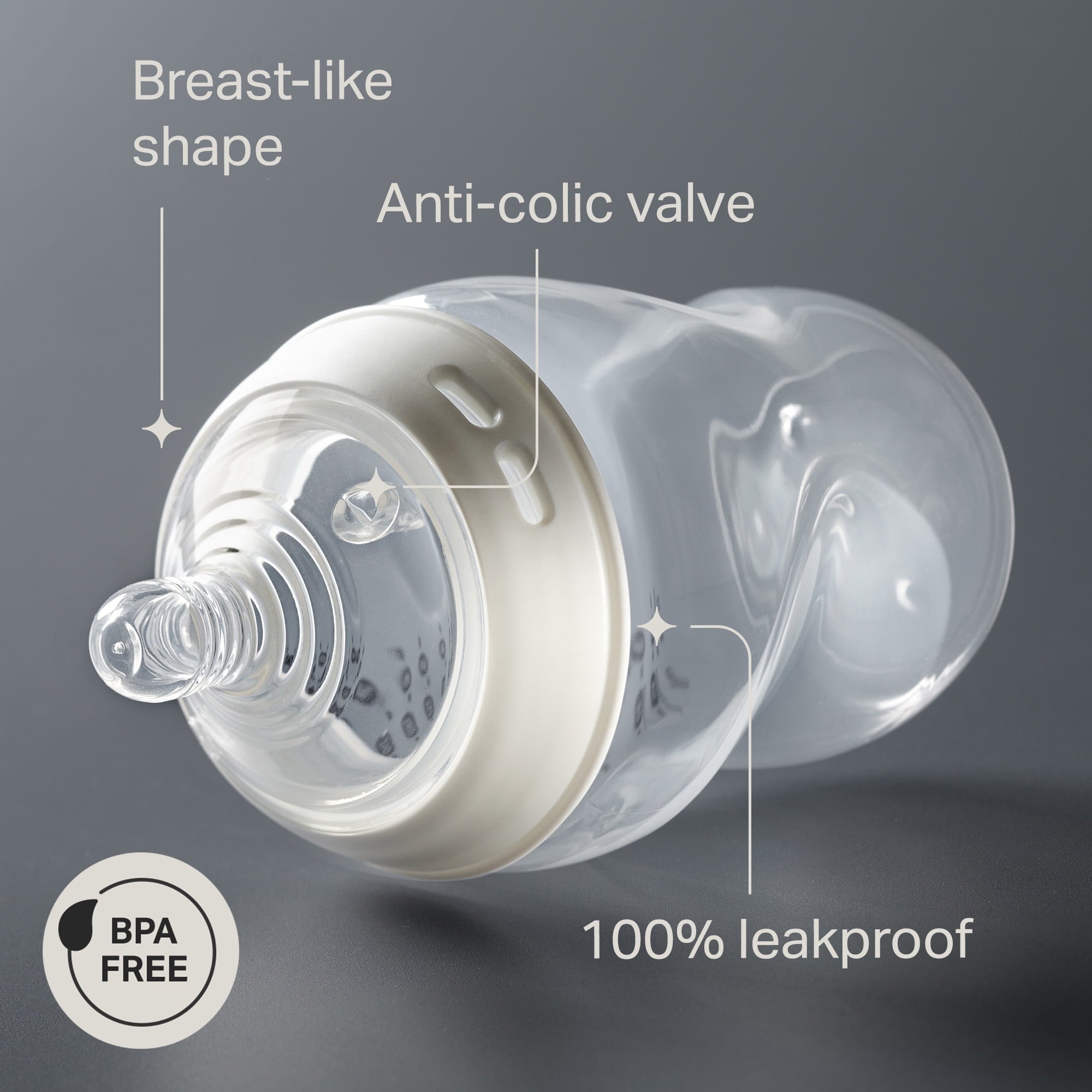 Natural Start Baby Bottle, 11oz, Medium-Flow and Thicker Feed Breast-Like Nipple, Valve, 1 Pack