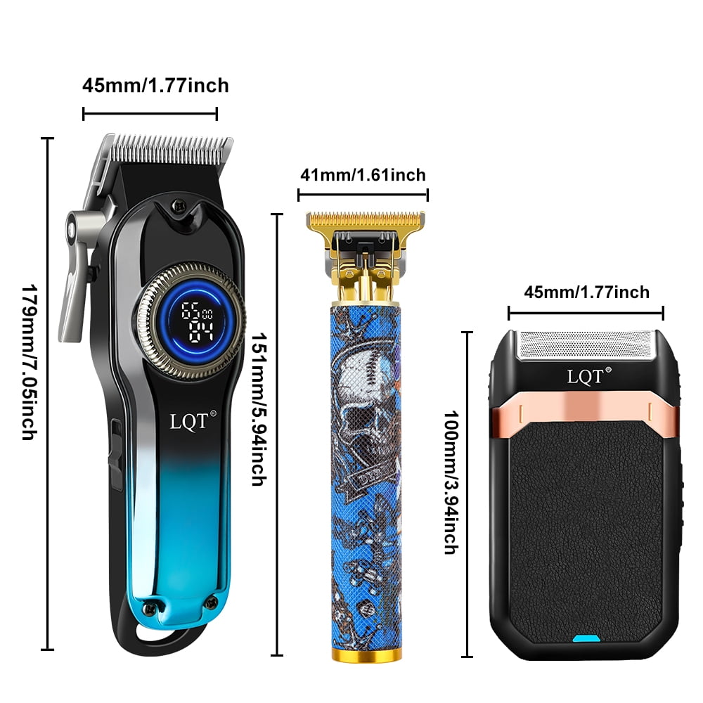 LQT Men's Hair Cutting Set, Men's Grooming Gifts, Electric Hair Clippers, USB Rechargeable, Blades, Hair, Beard &amp; Full Body Grooming