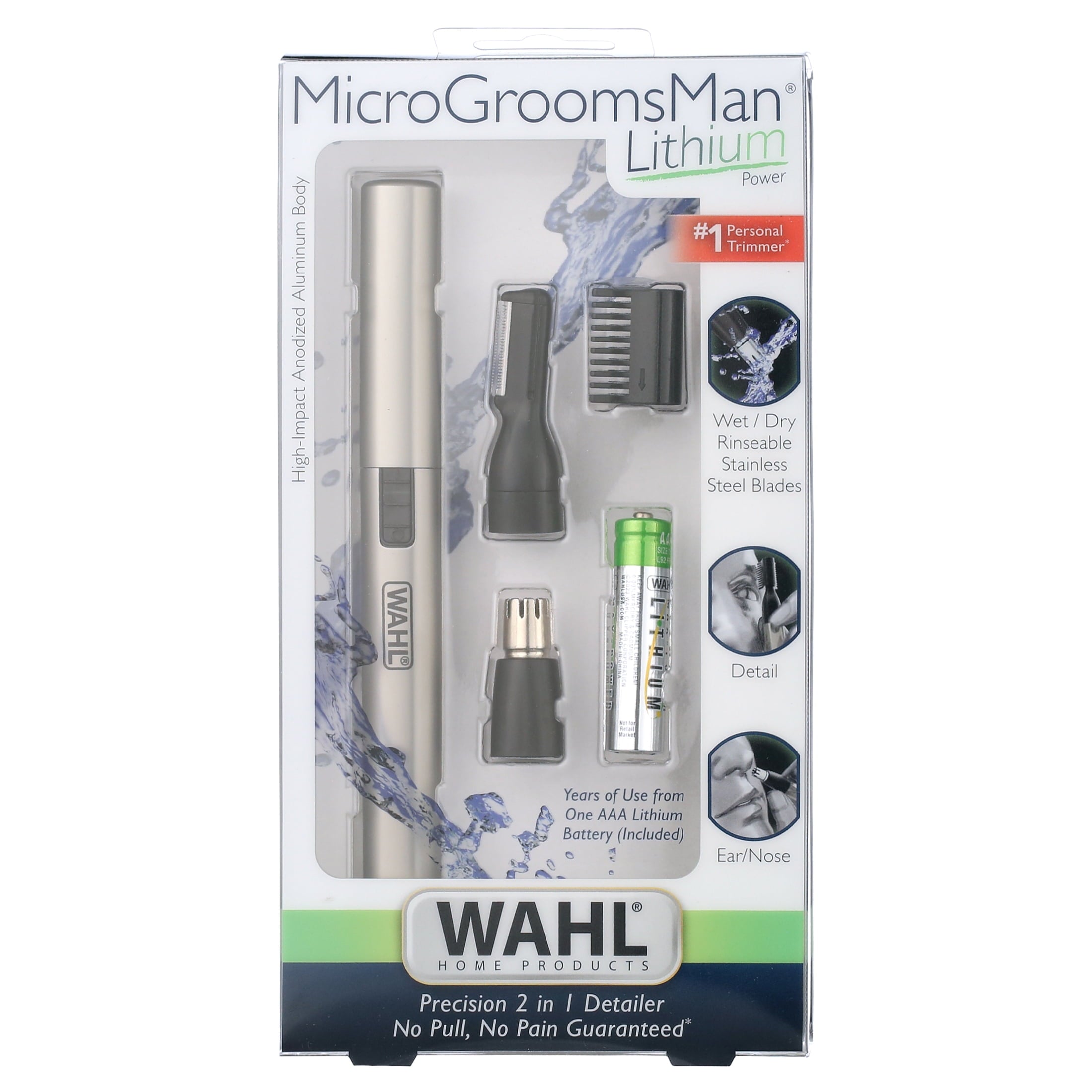 Micro Groomsman Lithium Battery Face &amp; Body Detail Hair Trimmer for Men 5640-1101