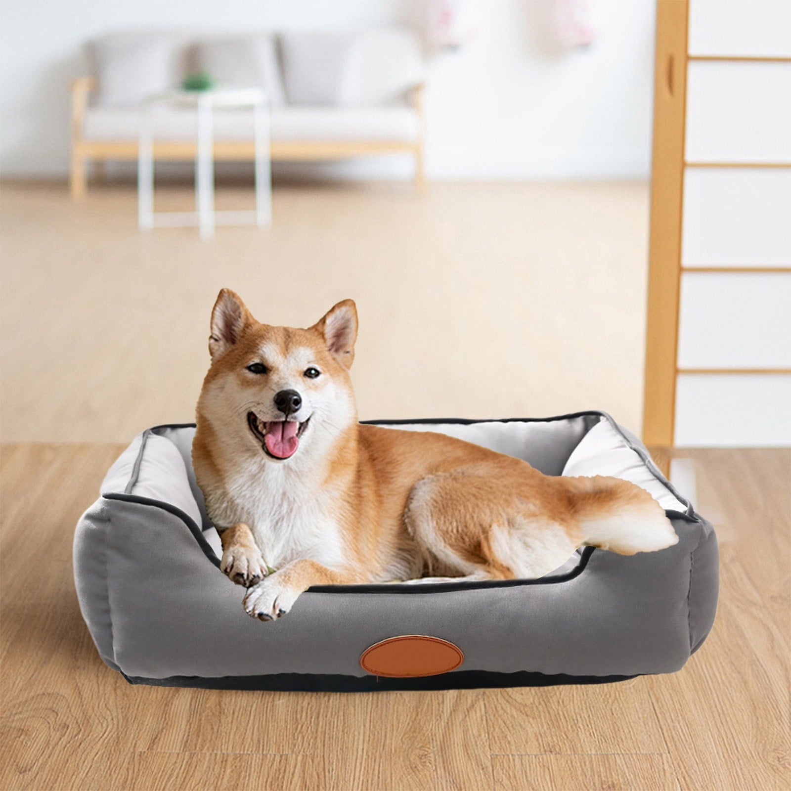 Dog Bed for Large Medium Small Dogs, Rectangle Washable Sleeping Puppy Bed, Cat Beds for Indoor Cats, Pet Sofa Bed, Anti-Slip Bottom