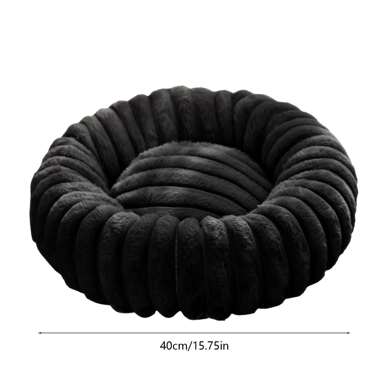 High Pile Plush Round Pet Bed Kennel Mat Extra Dog Cat Bed with Raised Edge for Small Medium Pets