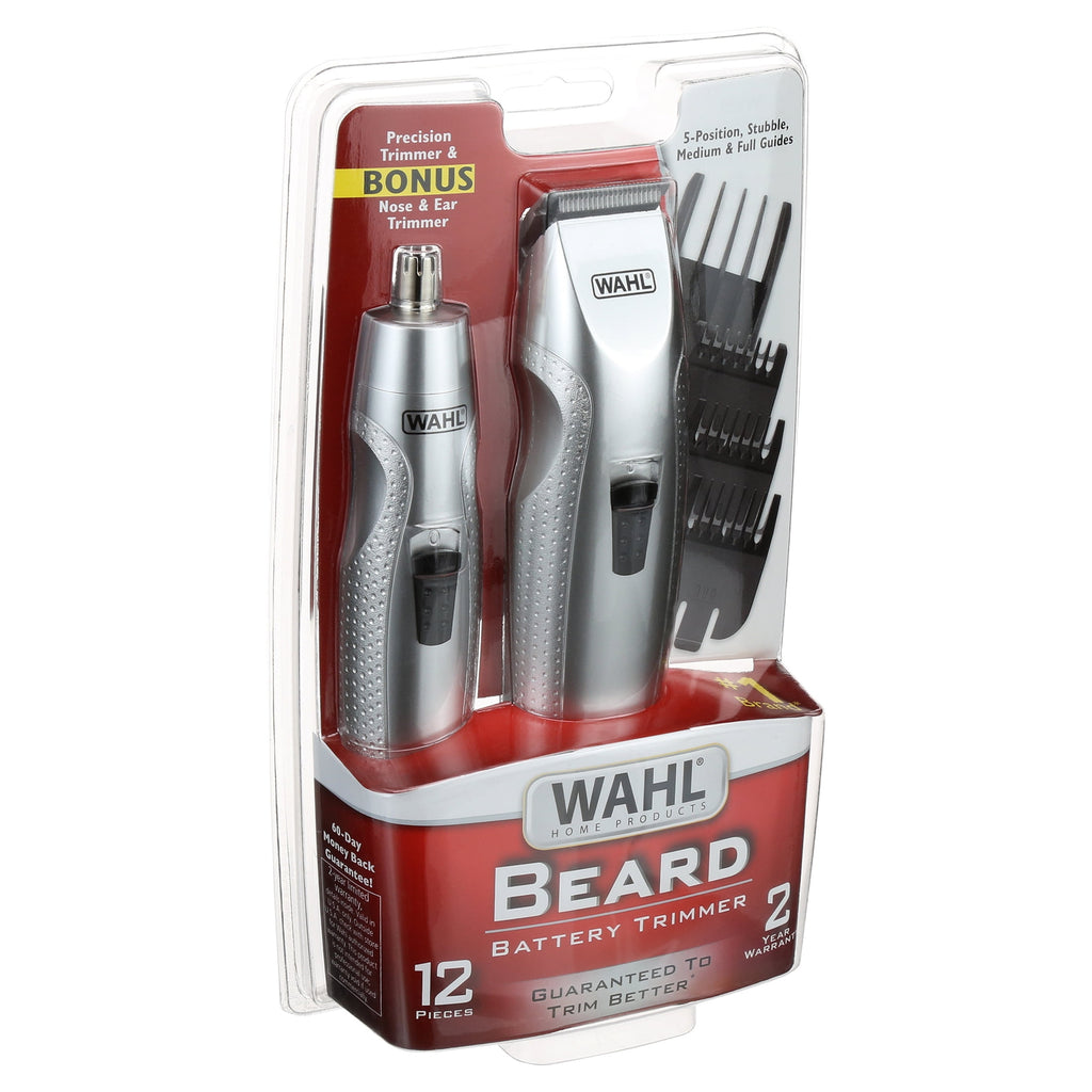 Mustache Men's Multi-Groomer, Battery Beard Trimmer, Silver,12pc - 5606-700