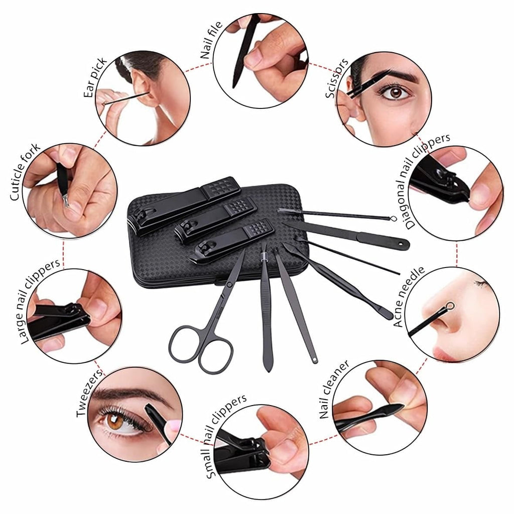 Manicure Set,24pcs Nail ClipperODDPC Grooming Pedicure Kit, Stainless Steel with Leather Travel Case Men &amp; Women Gifts