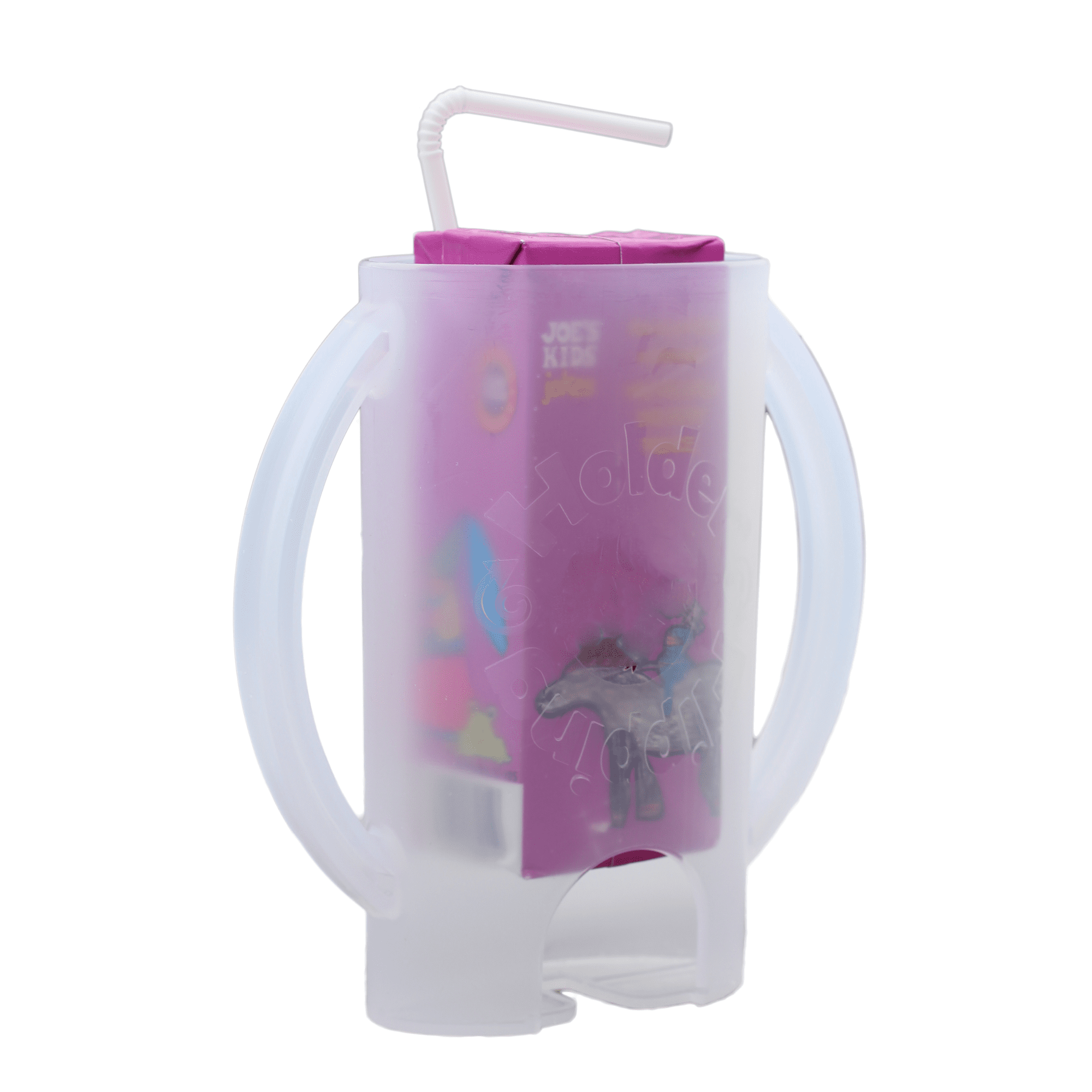 Squeeze Proof Flipping Holder ORIGINAL (without lid) for Food Pouches &amp; Juice Boxes (Purple) - Multipurpose Design - Prevent Messes &amp; Support Self-Feeding - Handles for Easy Grasping