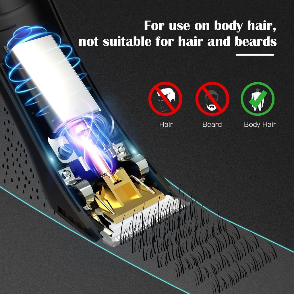 Body Hair Trimmer – Pubic, Groin, Chest &amp; Underarm Grooming Kit, Cordless Rechargeable Beard Trimmer w/ Adjustable Taper for Men Women, Black