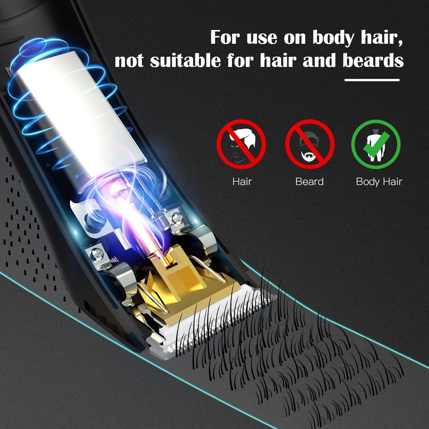 Body Hair Trimmer – Pubic, Groin, Chest &amp; Underarm Grooming Kit, Cordless Rechargeable Beard Trimmer w/ Adjustable Taper for Men Women, Black