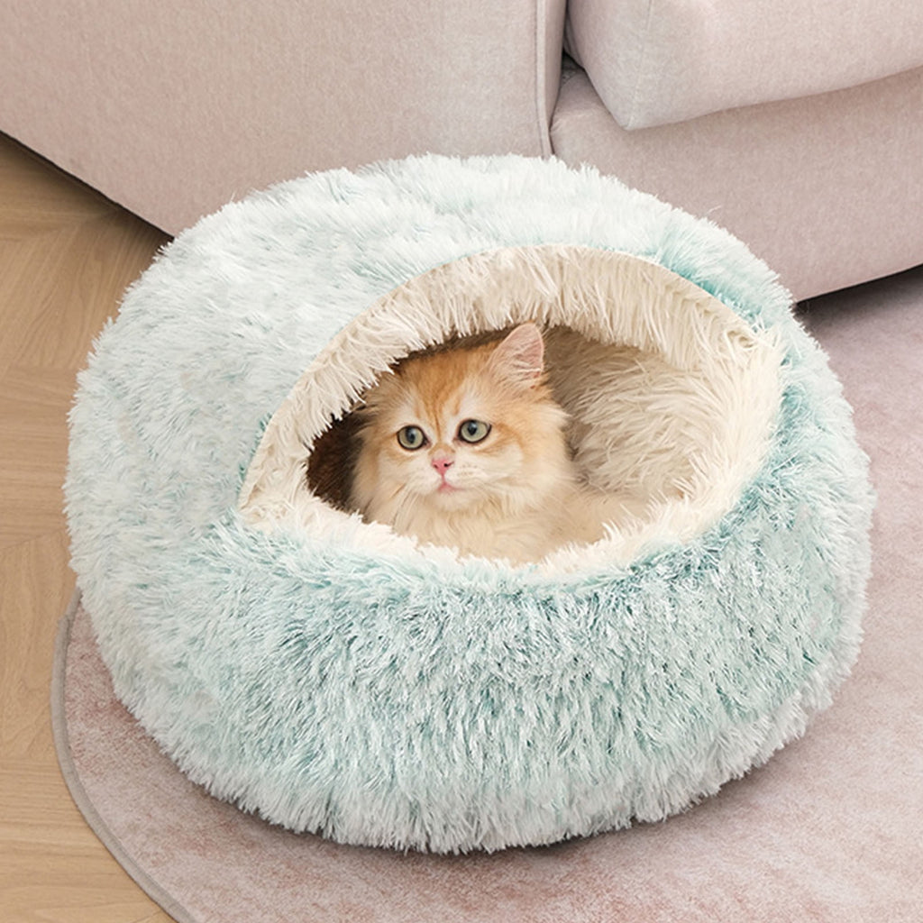 Washable Cat Bed &amp; Dog Bed, Semi-closed Bed for Small Medium Large Pets, Plush Cotton No Deformation Pet Bed on Clearance, Multipleon (11"x 11"x 10", Gray)
