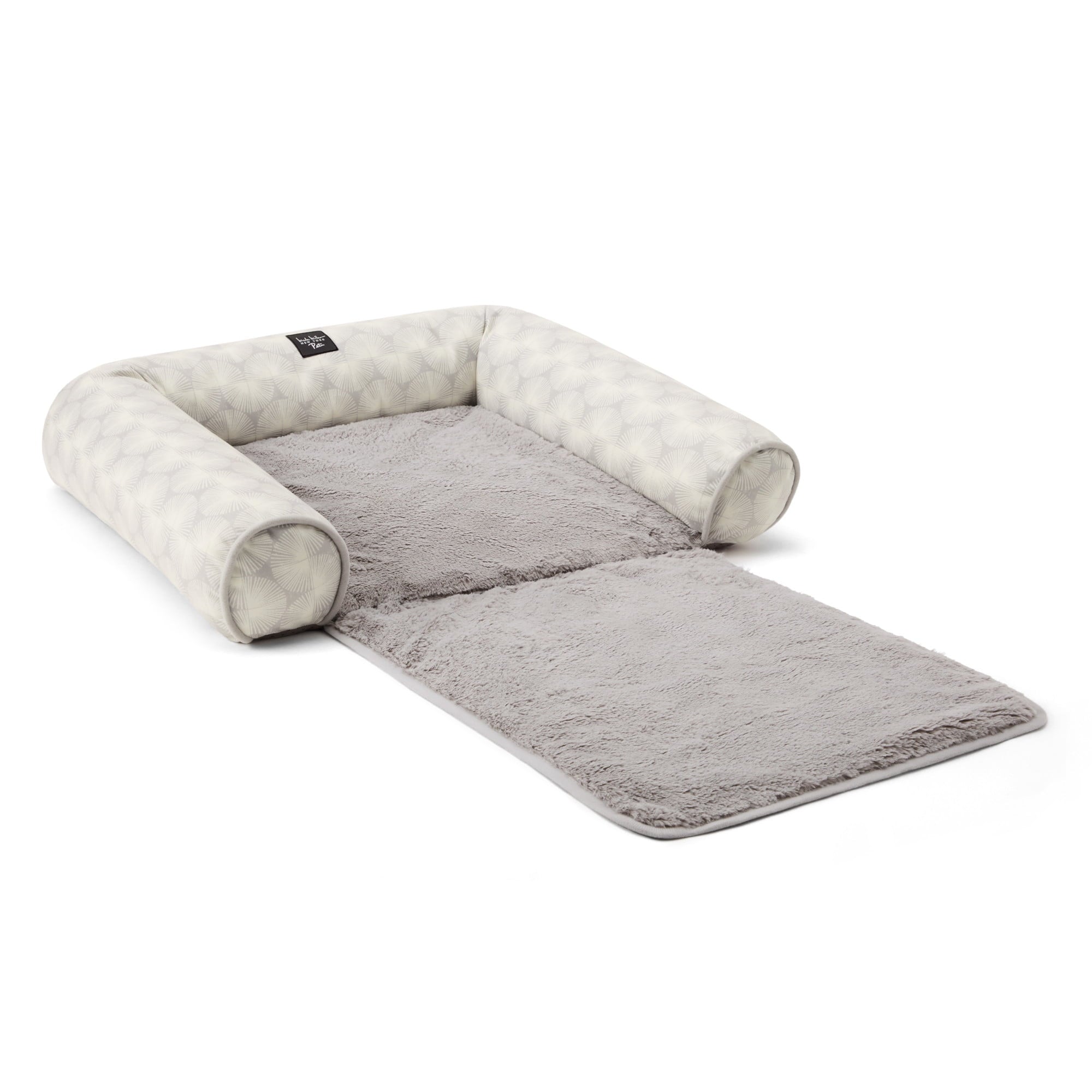 NEW YORK PET Kendall Fluted Geo Couch Protector Pet Bed, &amp; , Water Repellent, Bottom, , Blue, Large 40"x23"x4"