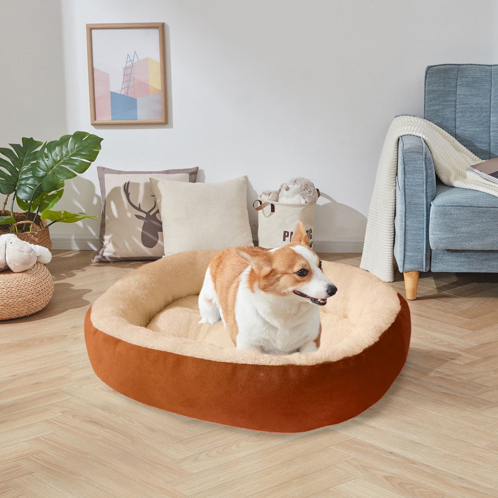 Oval Pet Bed Bed Fleece Warmth Pet Pad for Cat &amp; Small Dog