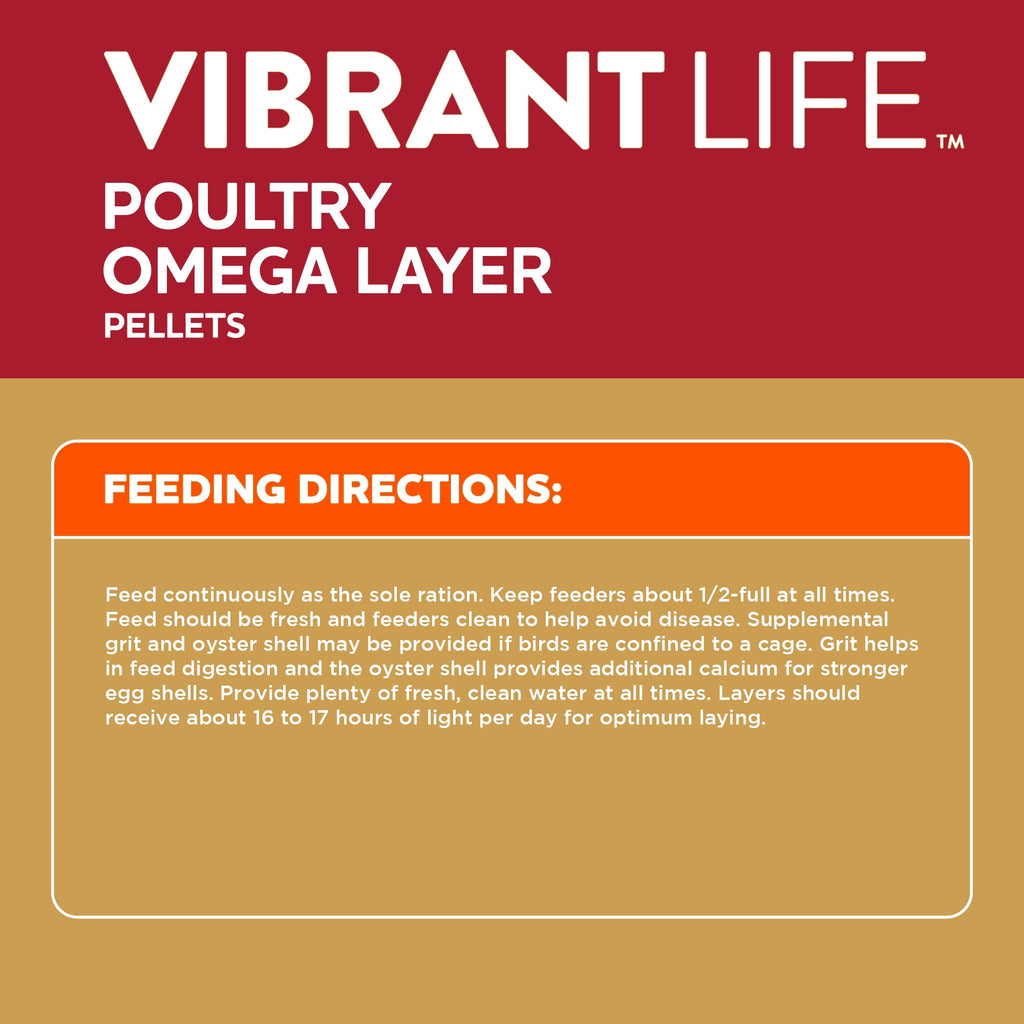Poultry Omega Layer Pellets, 40 lb Bag