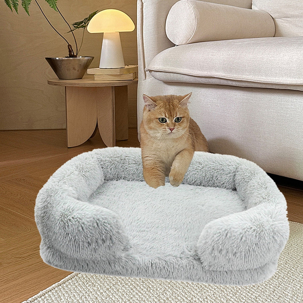 Pet Bed Dog Cat Cuddler Bed Faux Fur Warming Cushion For Small Medium Dogs And Cats Indoor Use