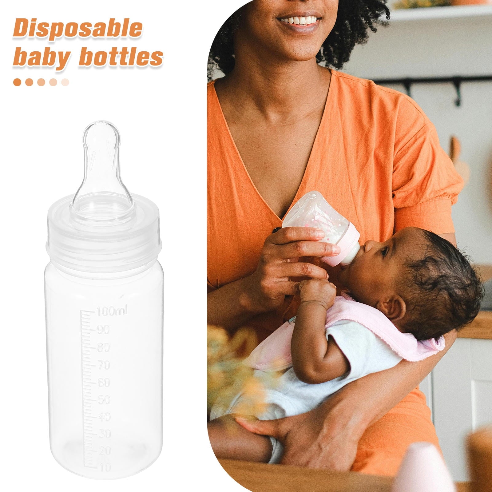 WHAMVOX 10pcs 100ml Disposable Baby Bottles With Scale For Newborns Feeding Clear Milk Bottle Ideal For Travel Breastmilk Storage And Feeding