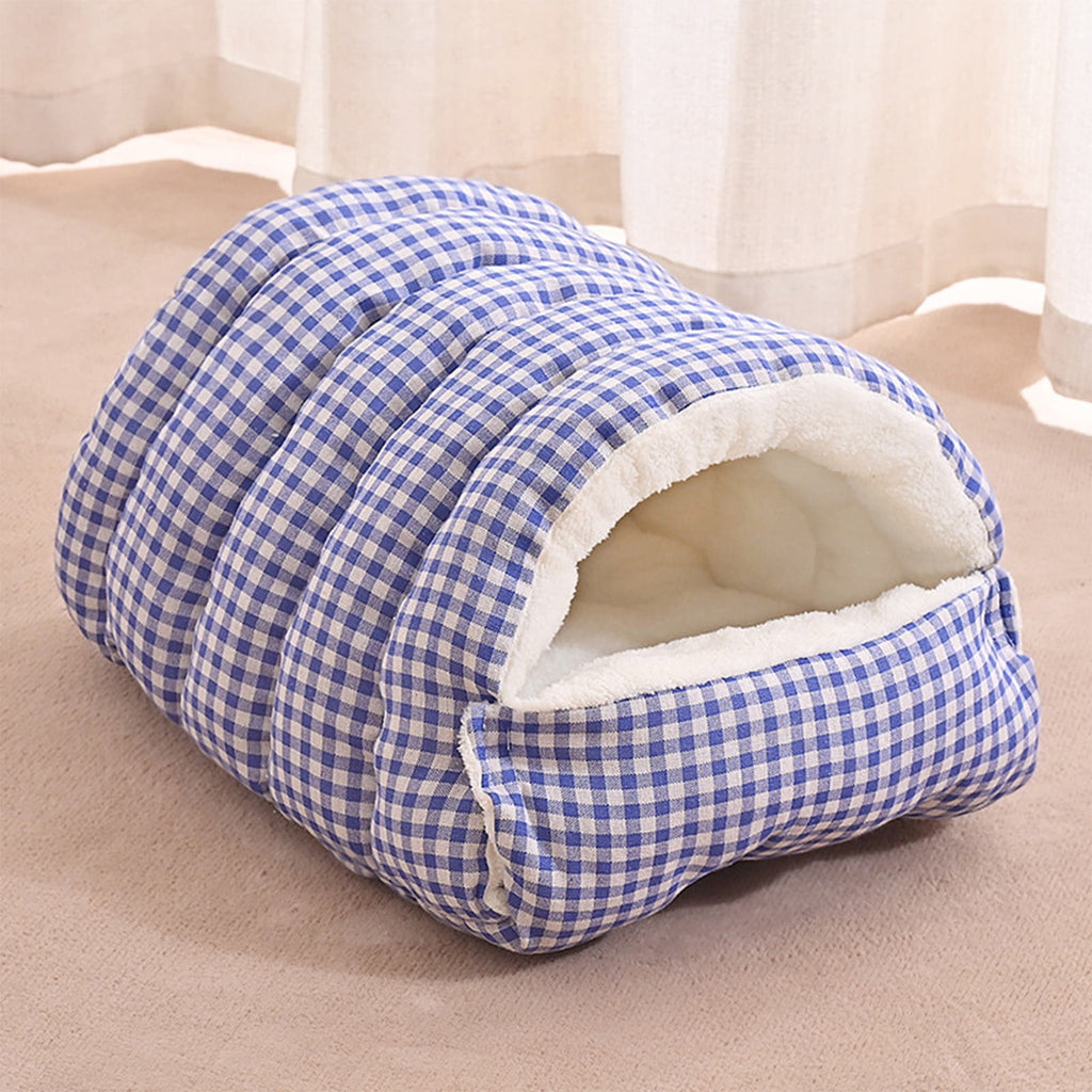 Winter Small Pet Bed - Washable Semi-Enclosed Cat/Dog Bed, Dual-Purpose (Open/Closed), Wear-Resistant Cloth, Fits Pets Under 5 lbs, Green, Compact 18.9x11.8x7.87in
