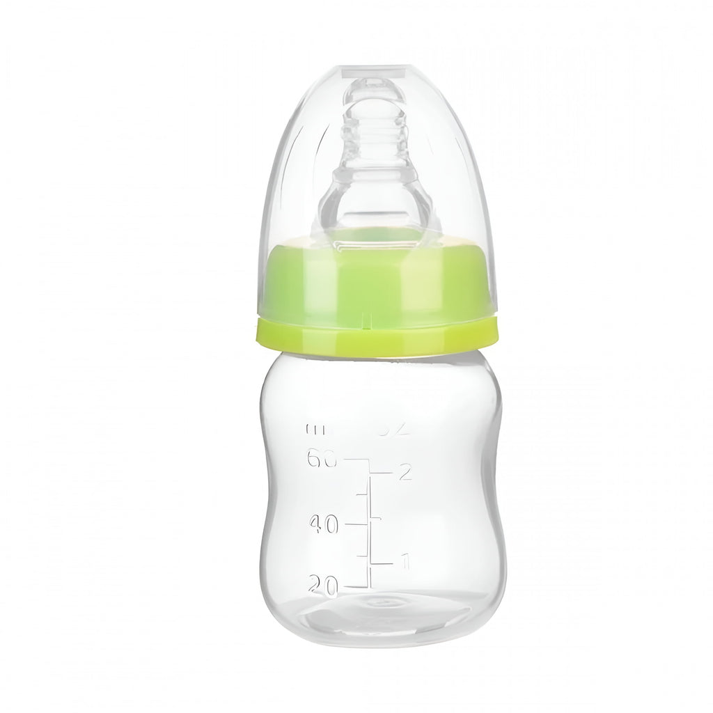 BESTSKY 1Pc Feeding Bottle Feed &amp; Soothe Set Candy Bottle Mini Practical Pacifier Creative Blue Juice Bottle with Pacifier for Baby Doll-Green(2 oz)