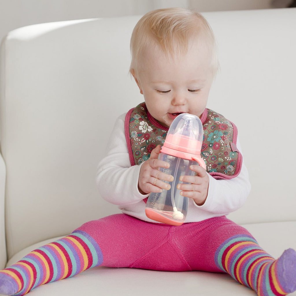 LHWEN 300ML Wide Caliber PP Baby Bottle with Handle Anti Drop Anti Flatulence Plastic Baby Bottle Easy Clean Comfortable Feeding Newborn Toddler Grip Ideal for All Ages