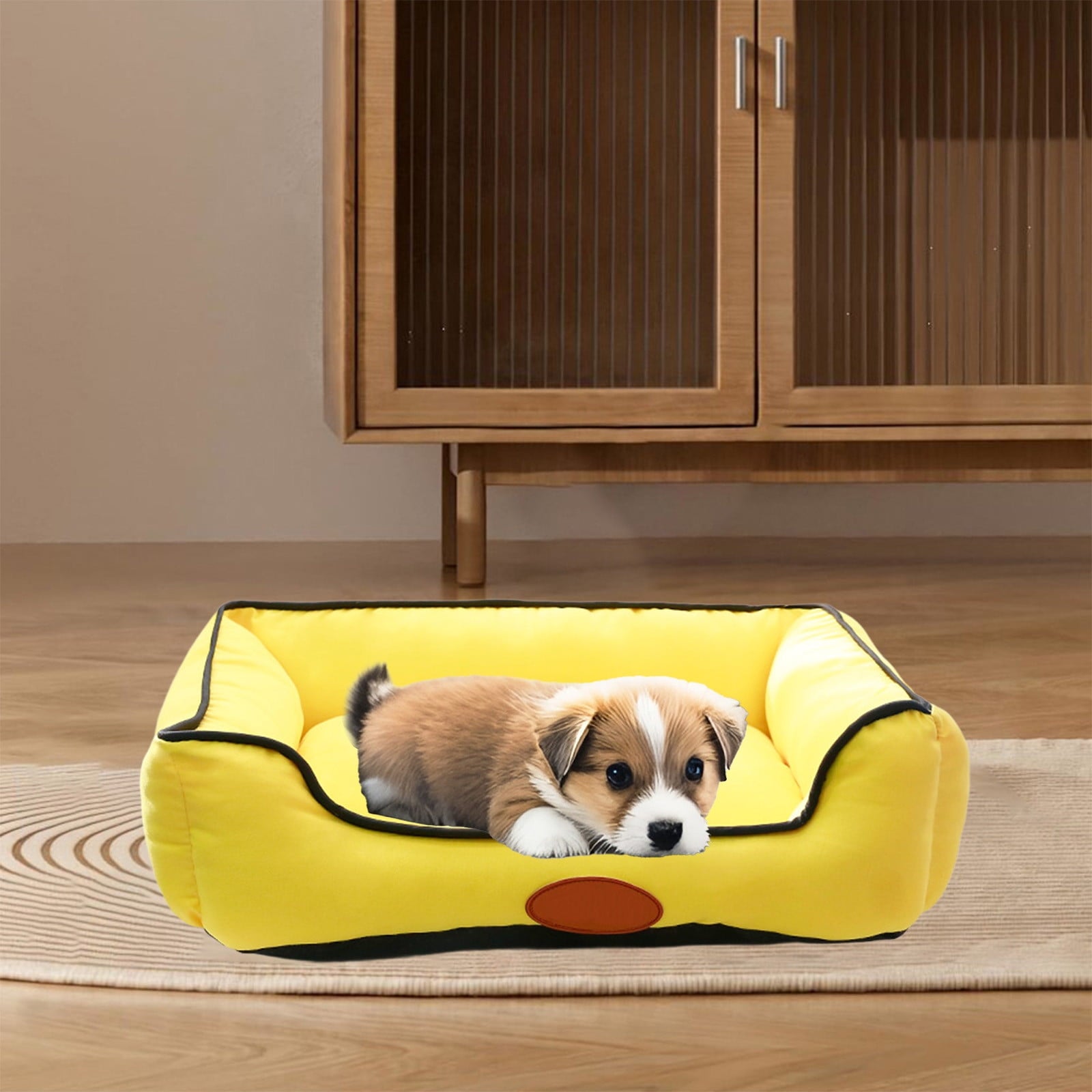 Dog Bed for Large Medium Small Dogs, Rectangle Washable Sleeping Puppy Bed, Cat Beds for Indoor Cats, Pet Sofa Bed, Anti-Slip Bottom