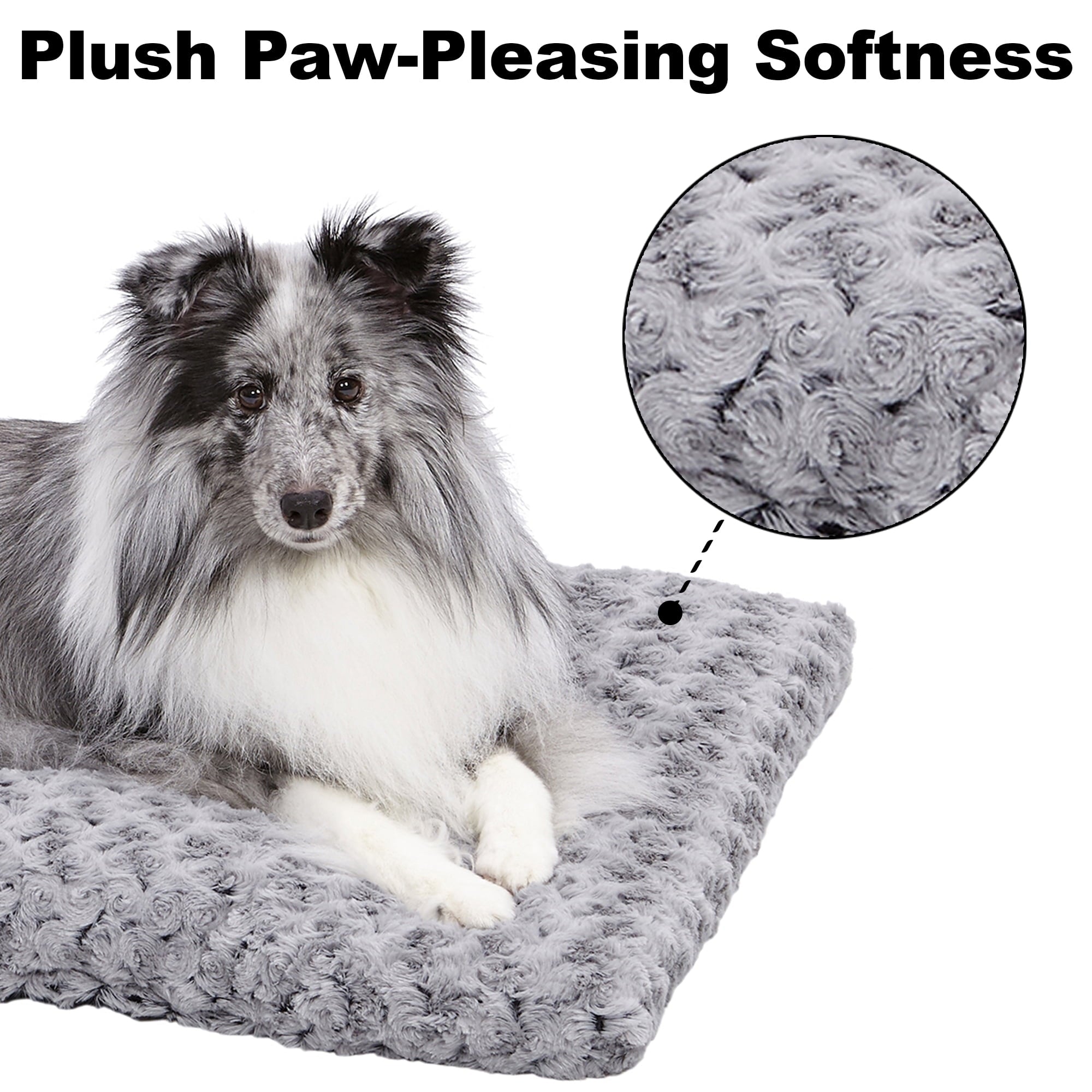 Homes for Pets Quiet Time Dog Bed &amp; Crate Mat, Deluxe Ombre Swirl, 22", Gray
