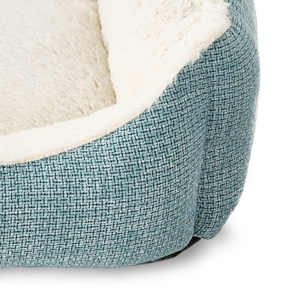 Small Luxe Cuddler Dog Bed, Blue, 17" x 21"