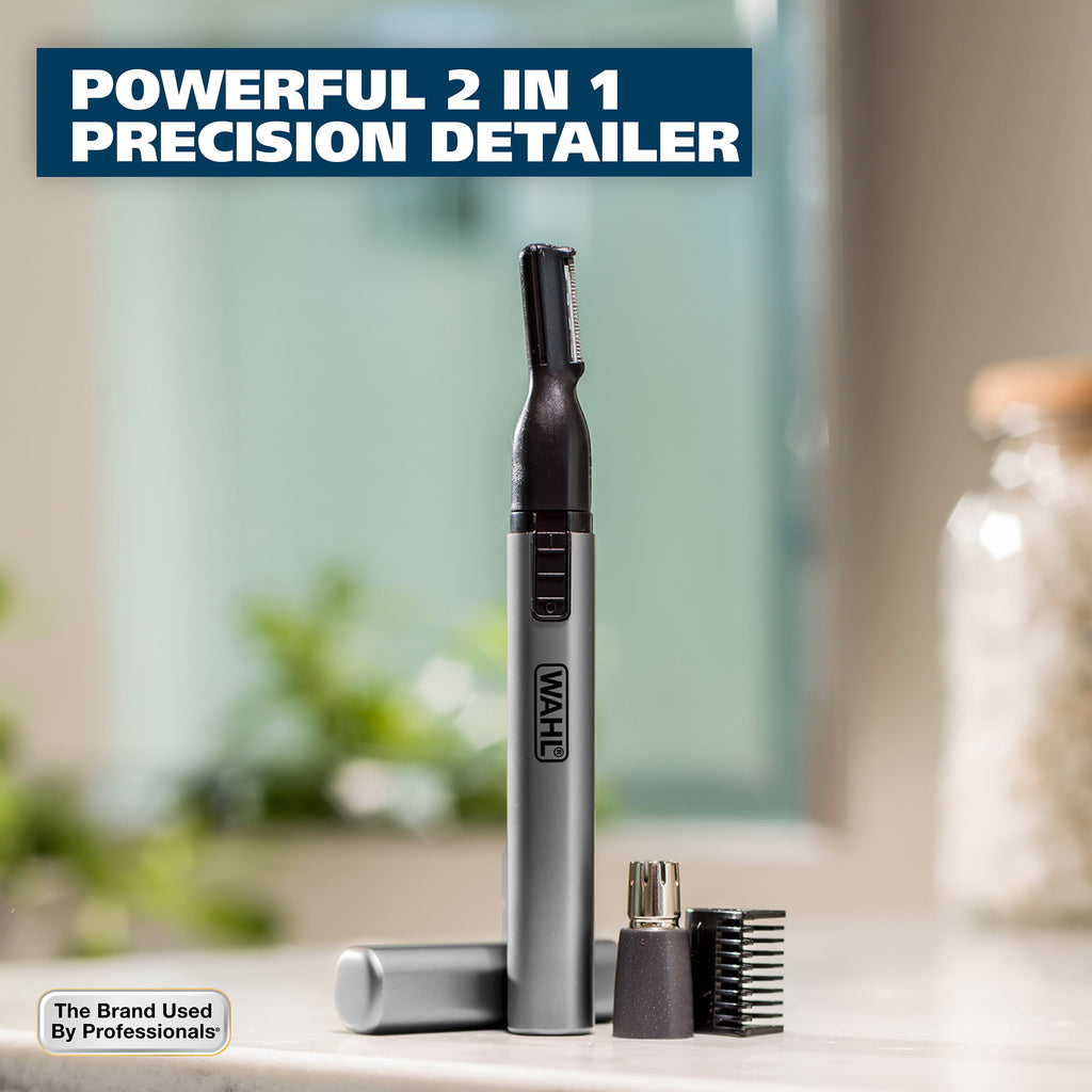 Micro Groomsman AAA 2-in-1 Detail Trimmer for Men, Satin Nickel-Black, #5640-600
