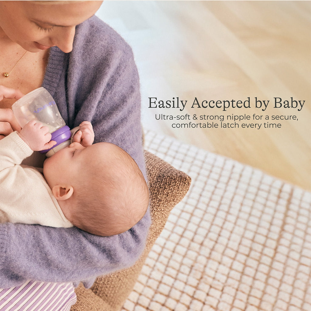 Baby Bottle for Breastfeeding Baby, Baby Formula Feeding, 5oz, 3pk, Slow Flow Nipples, Size S