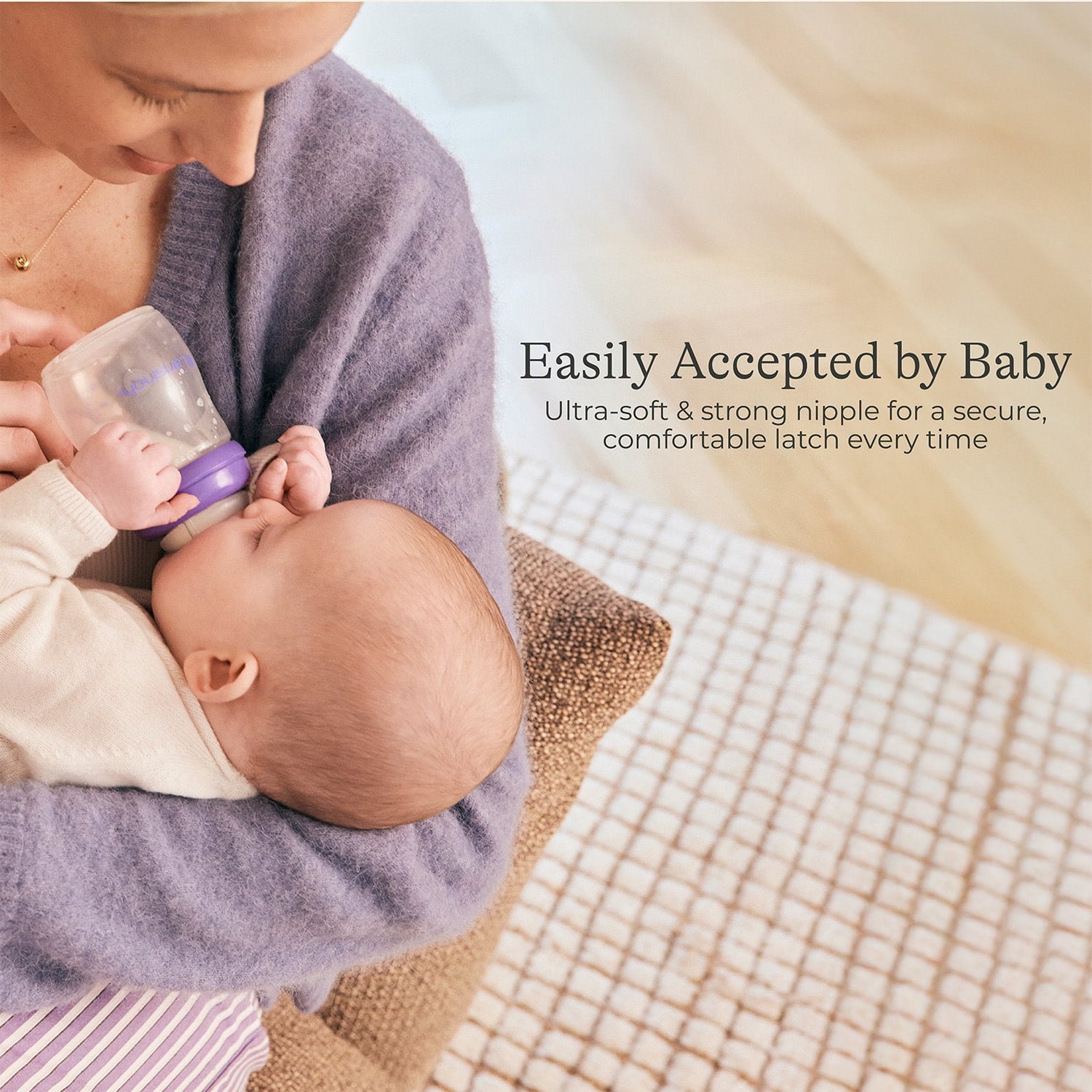 Baby Bottle for Breastfeeding Baby, Baby Formula Feeding, 5oz, 3pk, Slow Flow Nipples, Size S