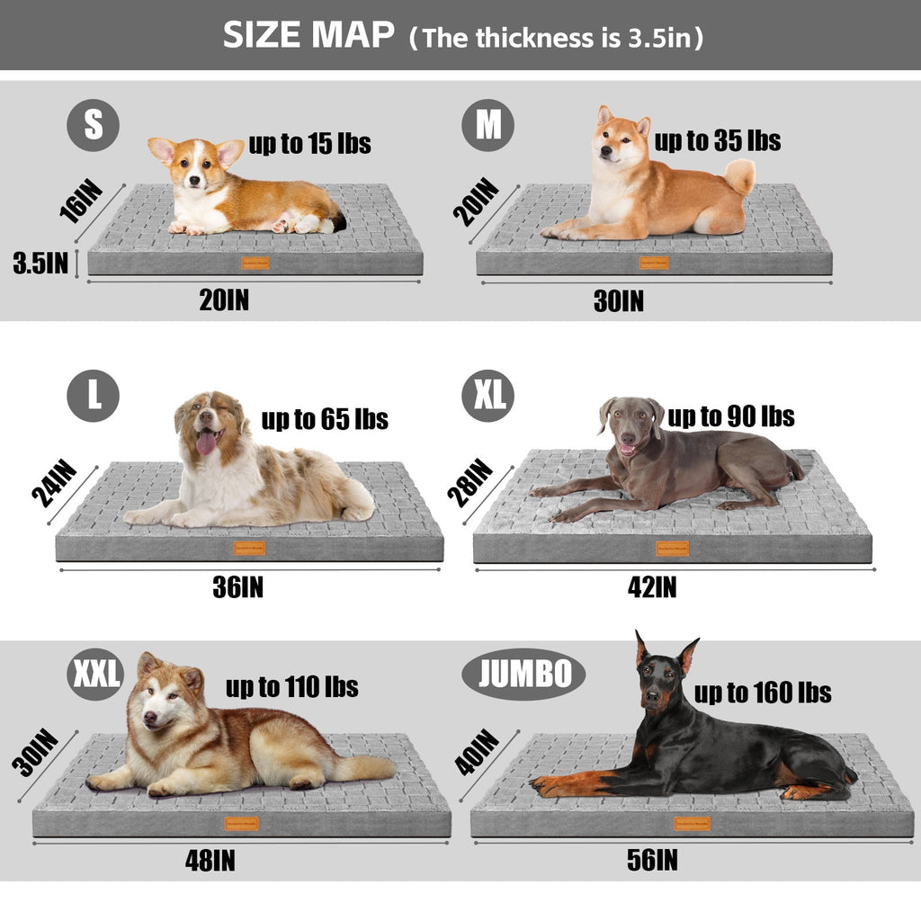 Checkered Pet Bed for Medium Dogs 36"X24", Removable Washable Cover, Black