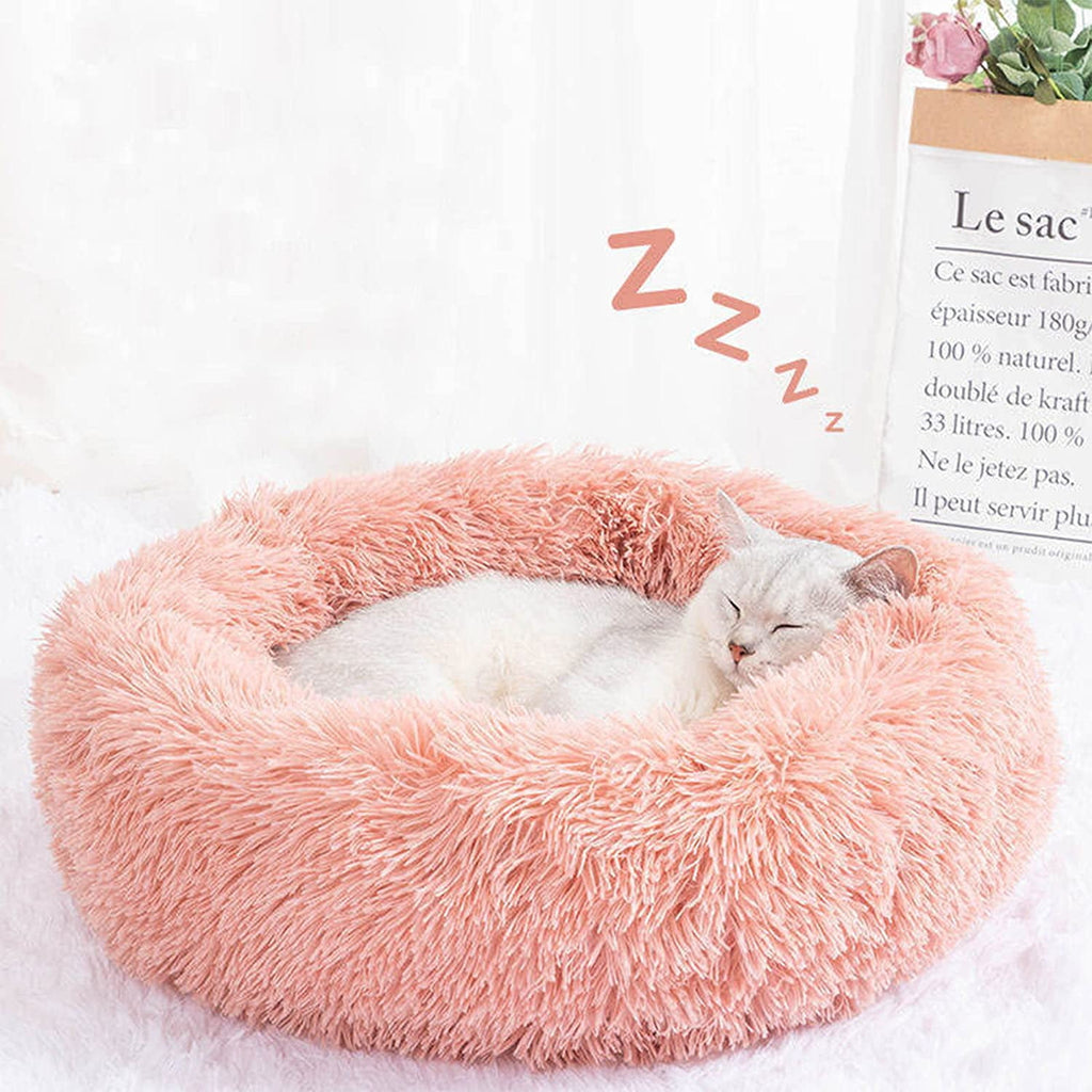 Dog Bed &amp; Cat Bed, Puppy Bed Warming Round Pet Bed, Donut Bed