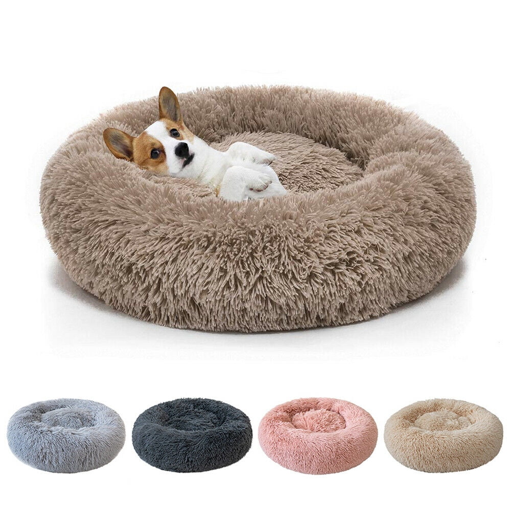 Round Plush Pet Bed for Dogs &amp; Cats, Dog Bed Sleeping Kennel Nest