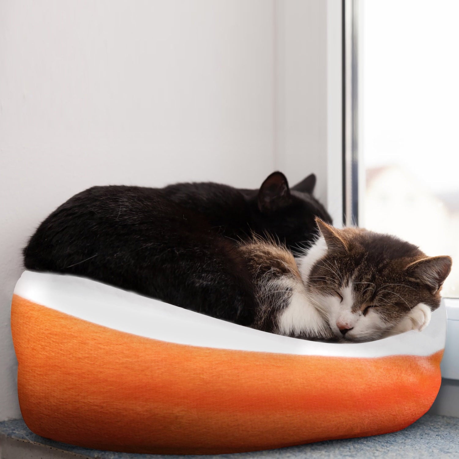 Pet Bed, Indoor Puppy Cushion Doghouse Fleece Pet Dog Cat Bed Indoor for Small Dogs and Cats, Orange