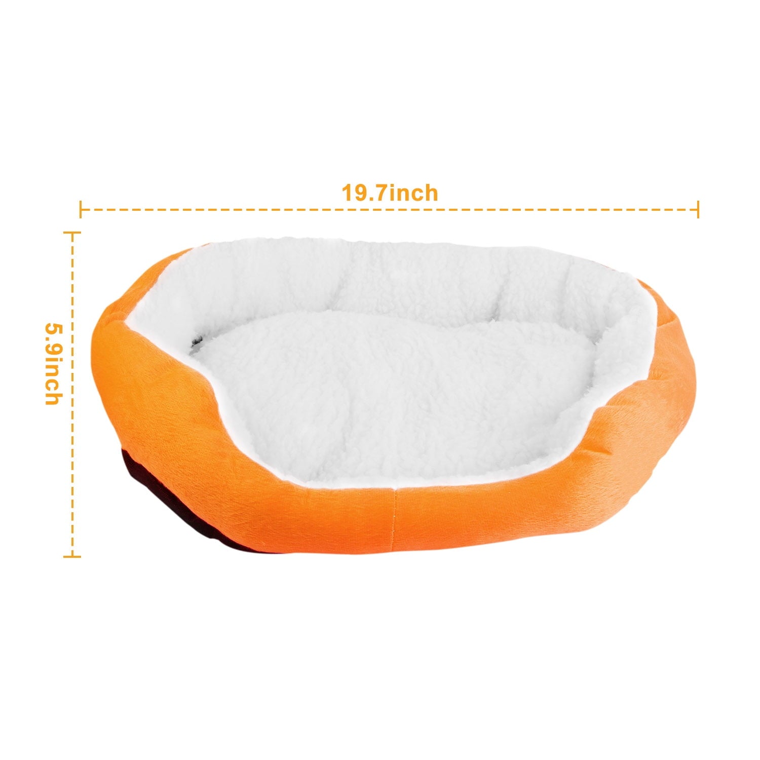 Pet Bed, Indoor Puppy Cushion Doghouse Fleece Pet Dog Cat Bed Indoor for Small Dogs and Cats, Orange