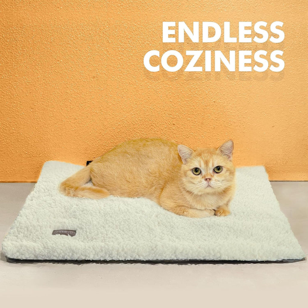 Self Warming Cat Bed for Indoor Cats Self Heating Pet Pad with Removable Washable Cover Non Slip Dog Bed for Small Dogs, Gray, 24*18
