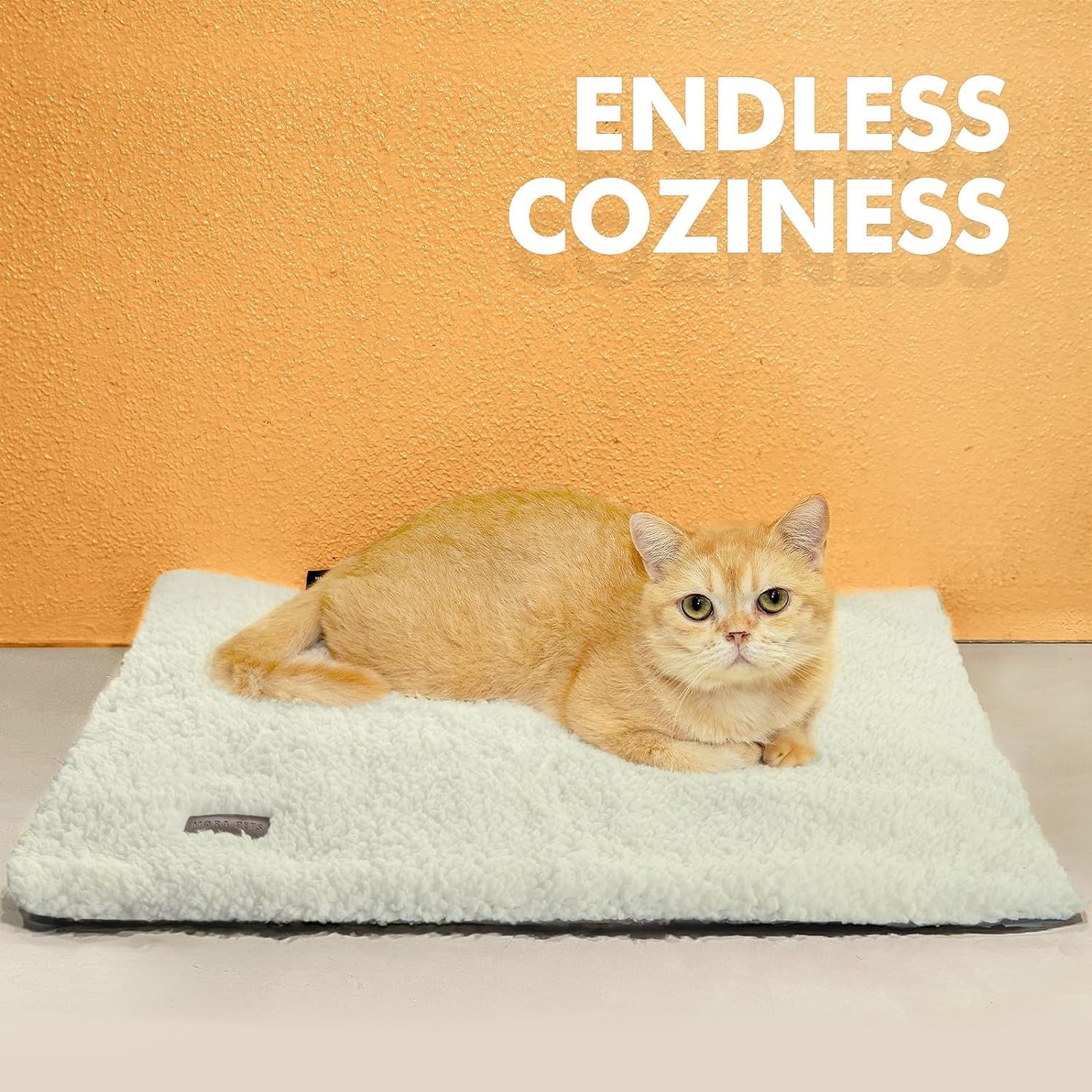 Self Warming Cat Bed for Indoor Cats Self Heating Pet Pad with Removable Washable Cover Non Slip Dog Bed for Small Dogs, Gray, 24*18