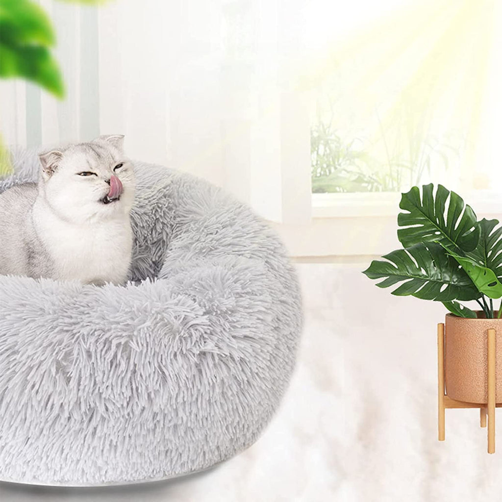 Dog Bed &amp; Cat Bed, Puppy Bed Warming Round Pet Bed, Donut Bed