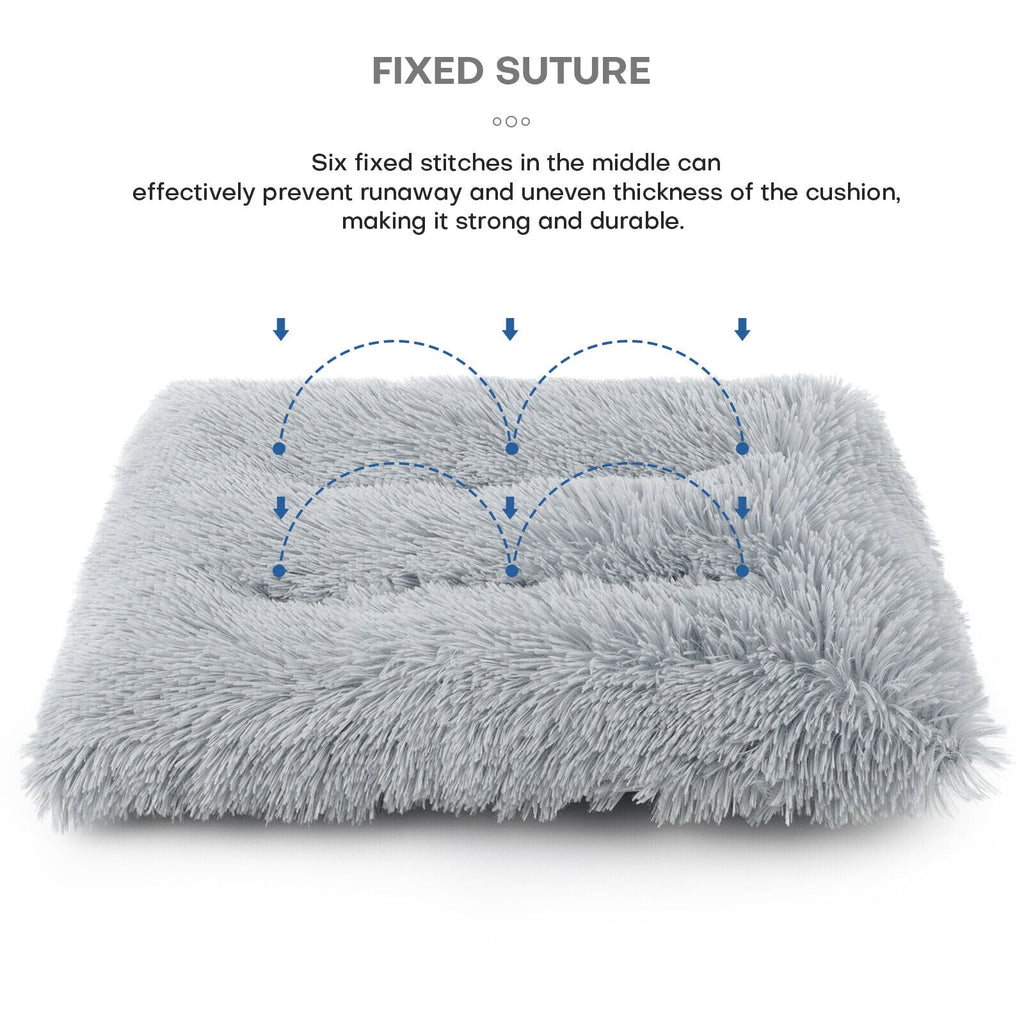 Plush Pet Bed for Dogs &amp; Cats Dog Crate Mat Mattress Pillow Bolster