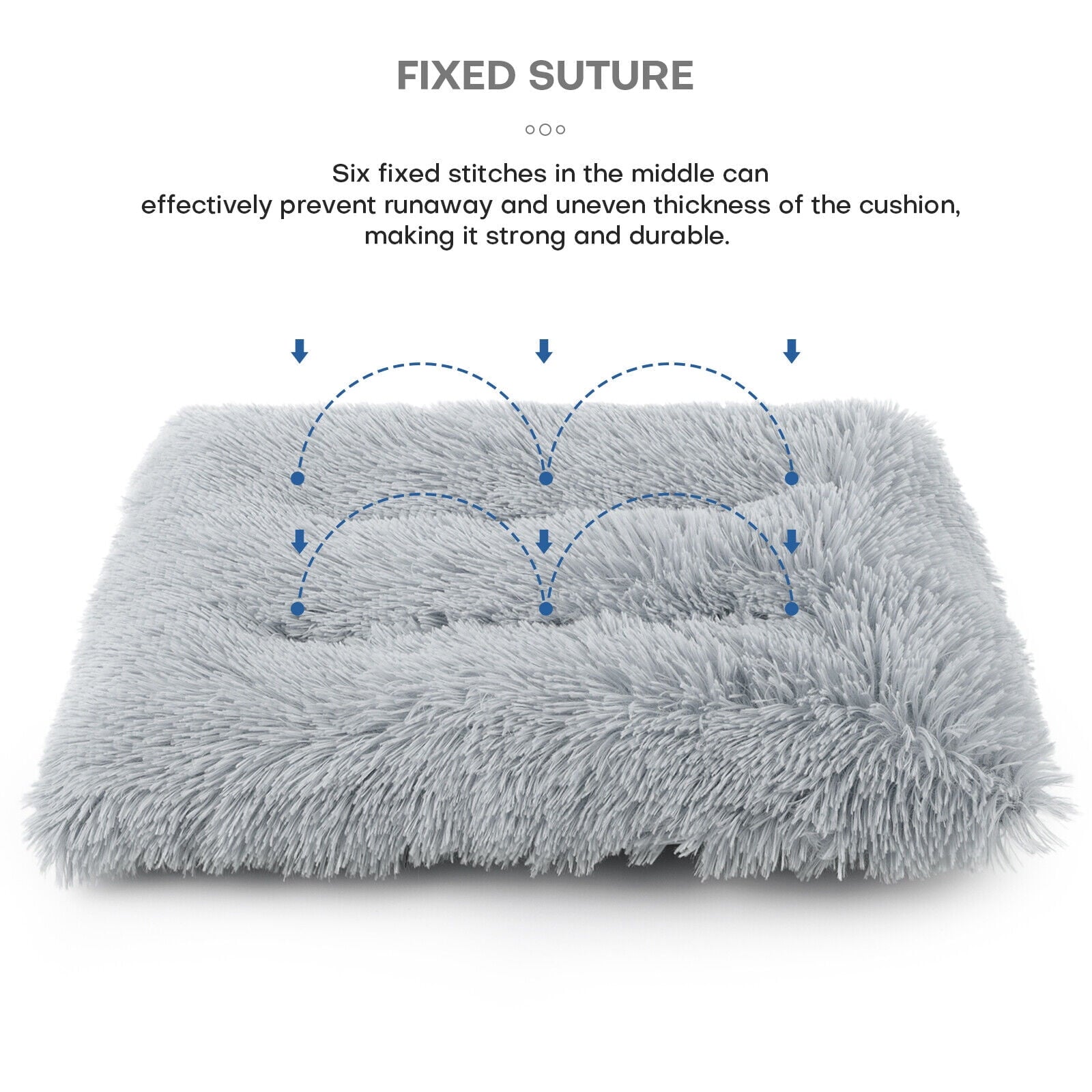 Plush Pet Bed for Dogs &amp; Cats Dog Crate Mat Mattress Pillow Bolster