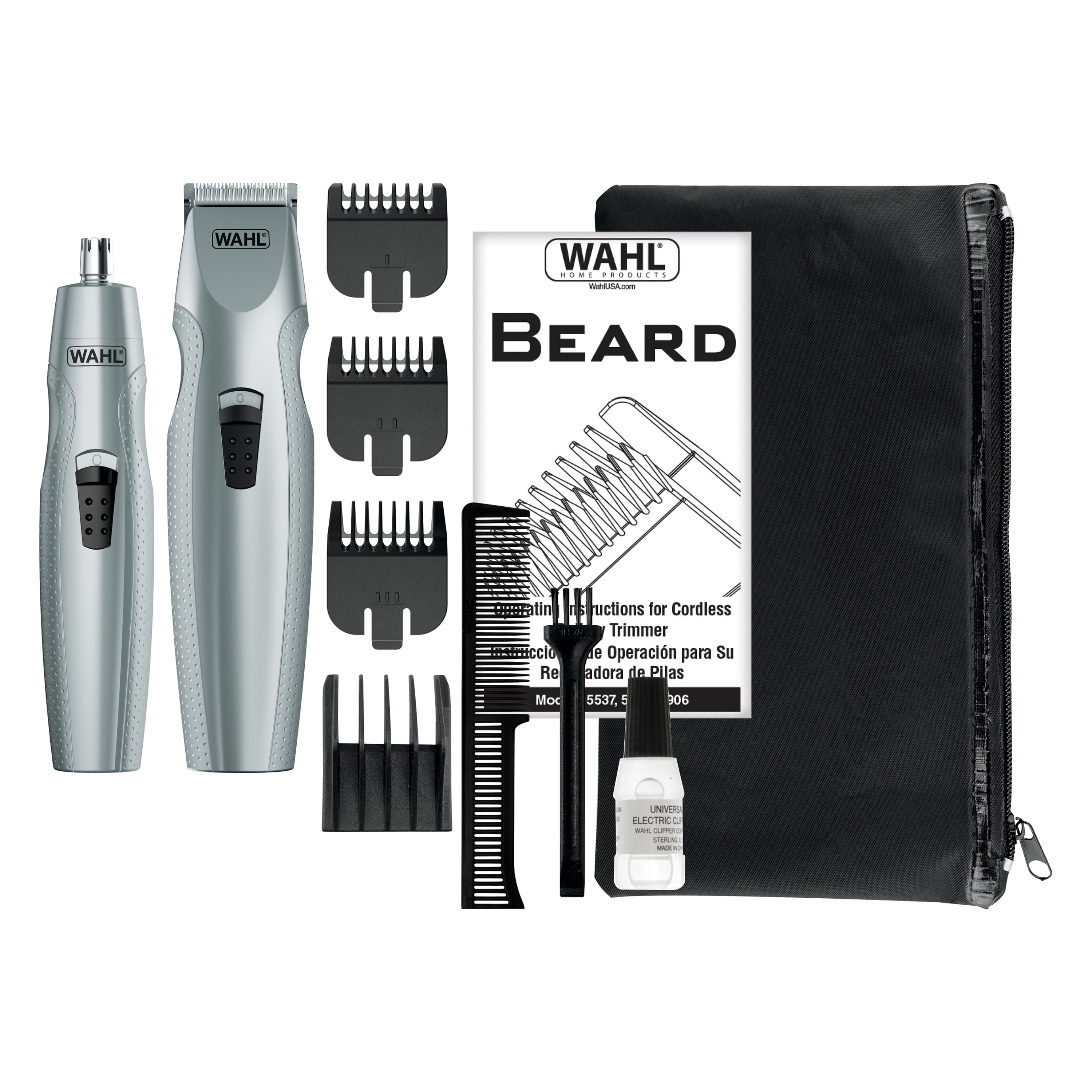Mustache Men's Multi-Groomer, Battery Beard Trimmer, Silver,12pc - 5606-700