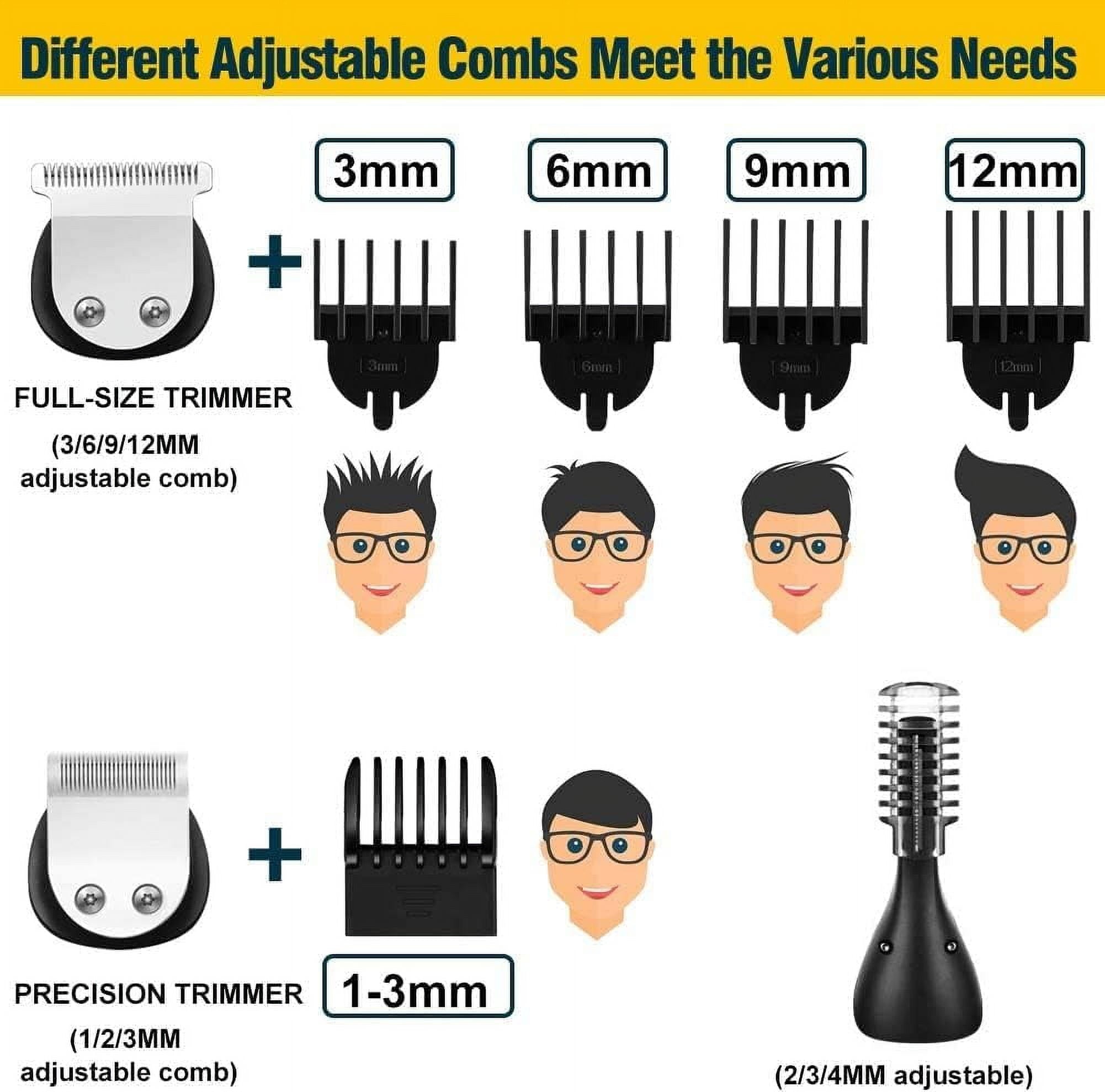 delpattern Beard Trimmer for Men,IPX7 Electric Razor Shavers,Hair Trimmer for Nose Mustache Face Body, Cordless Clippers Gifts for Men,22 Piece Beard Grooming Kit Black