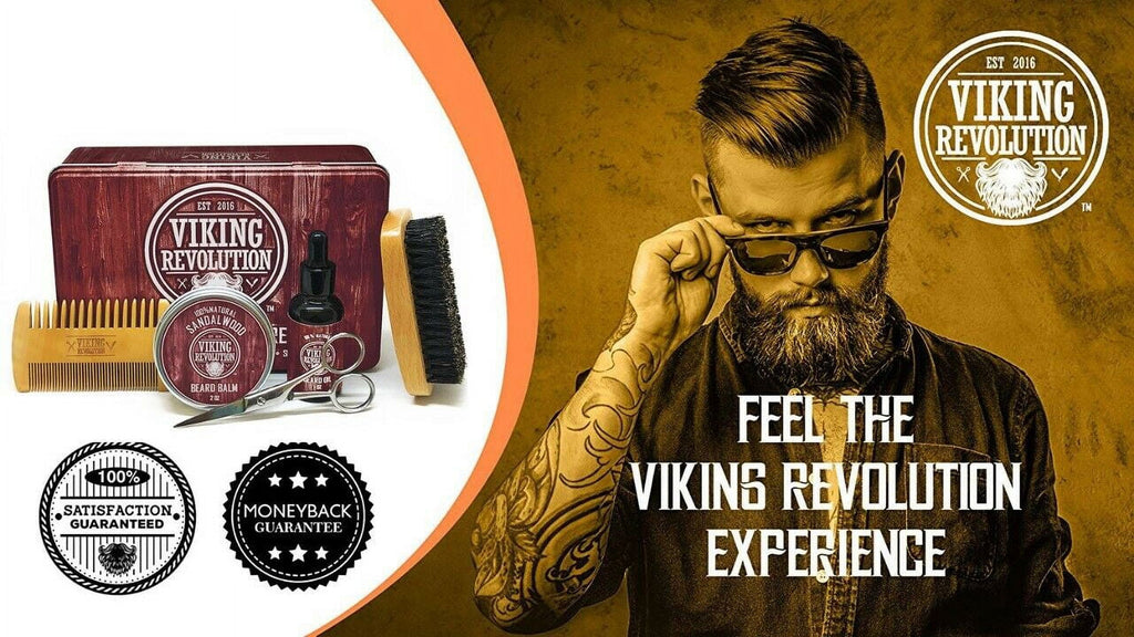 Grooming Kit for Men - Boar Brush, Wood Comb, Sandalwood Balm &amp; Oil, Scissors for Beard &amp; Mustache