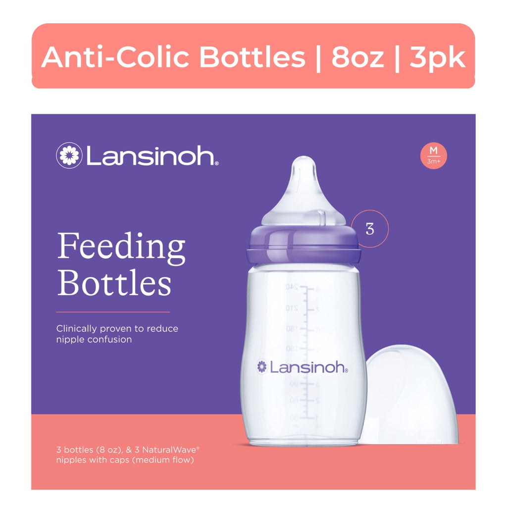 Baby Bottle for Breastfeeding Baby, Baby Formula Feeding, 8oz, 3pk, Medium Flow Nipples, Size M