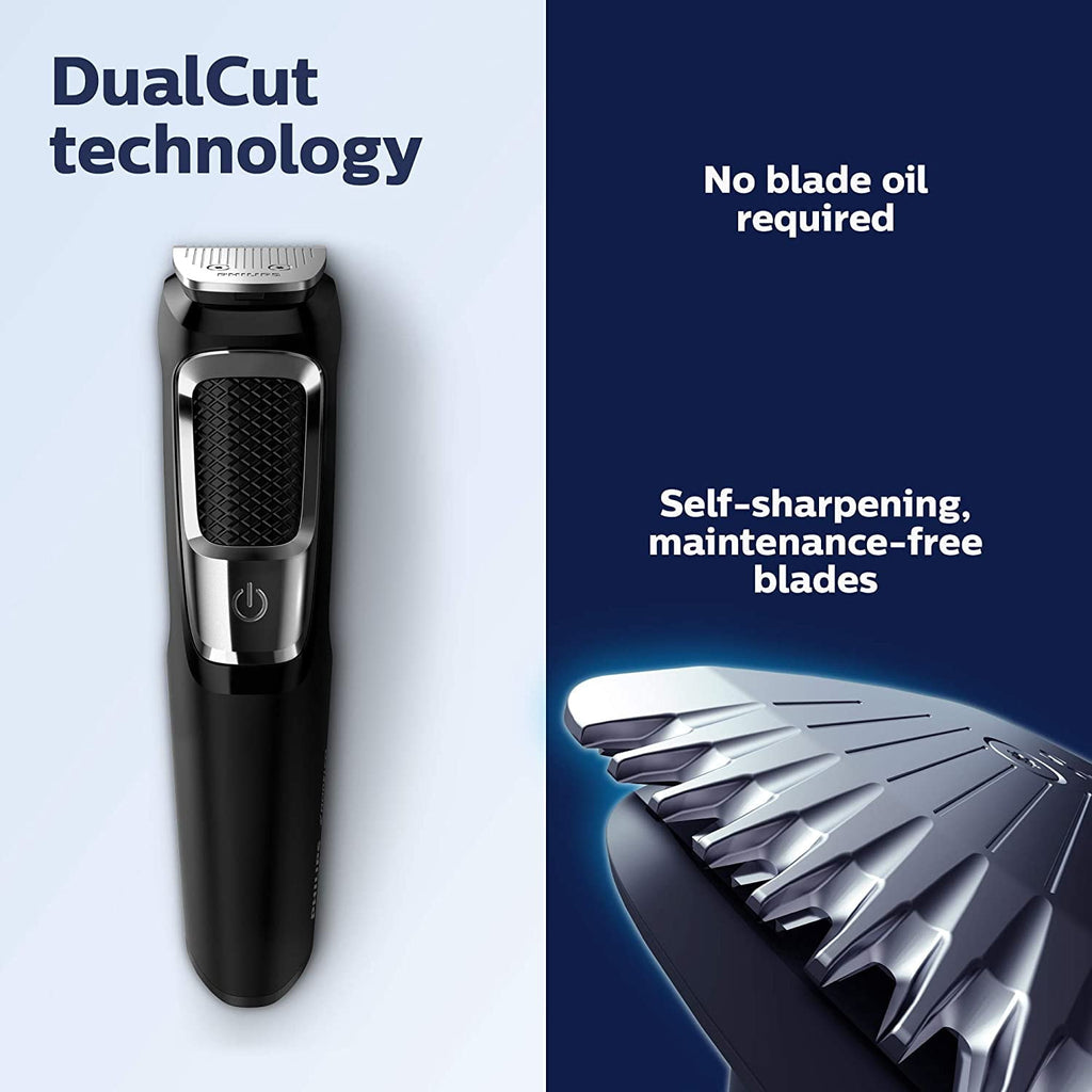 Multi Groomer 13 Pieces Men's Grooming Kit for Beard, Face, Nose, and Ear Hair Trimmer and Hair Clipper - No Blade Oil Needed, MG3750/60