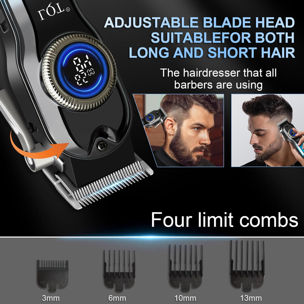 LQT Men's Hair Cutting Set, Men's Grooming Gifts, Electric Hair Clippers, USB Rechargeable, Blades, Hair, Beard &amp; Full Body Grooming