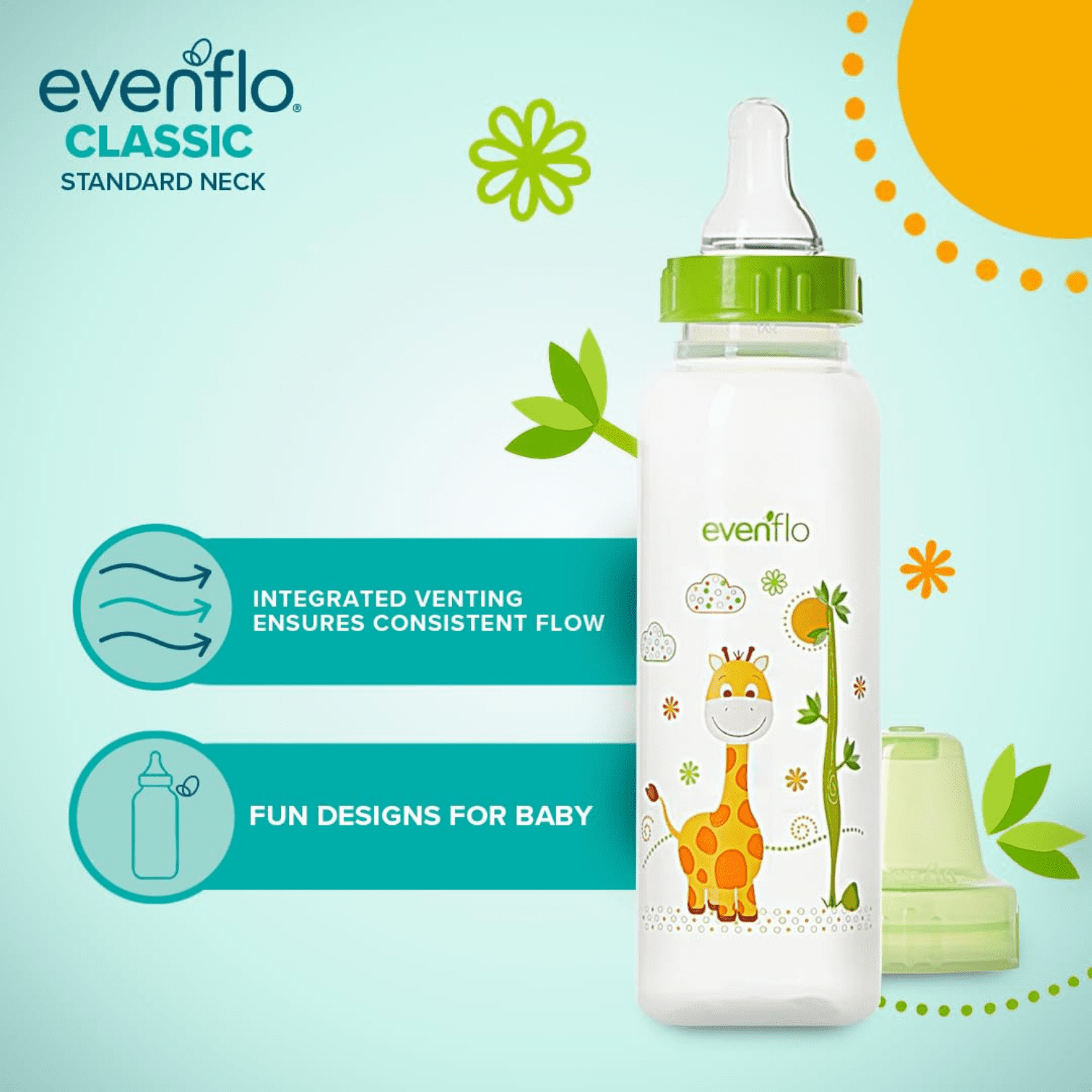 Feeding Classic Prints Baby Bottle, 8 oz, 12-Pack