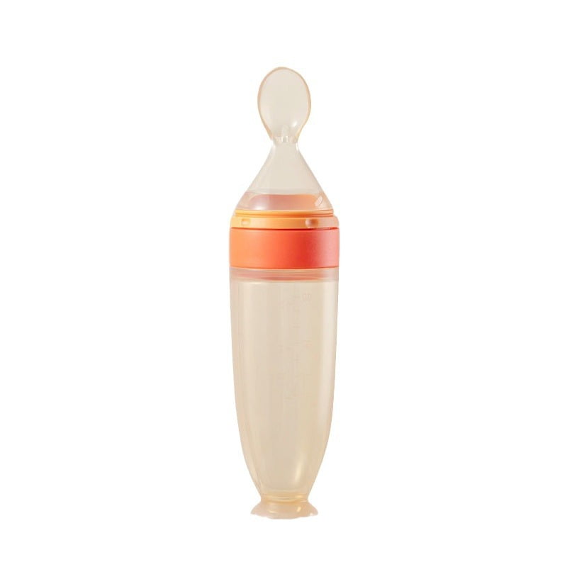 Pedty 1* Squeezed Feeding Spoon,1pc Silicone Baby Food Bottle Spoon Feeder For Baby Toddler Infant Cereal Food Supplement 120ml