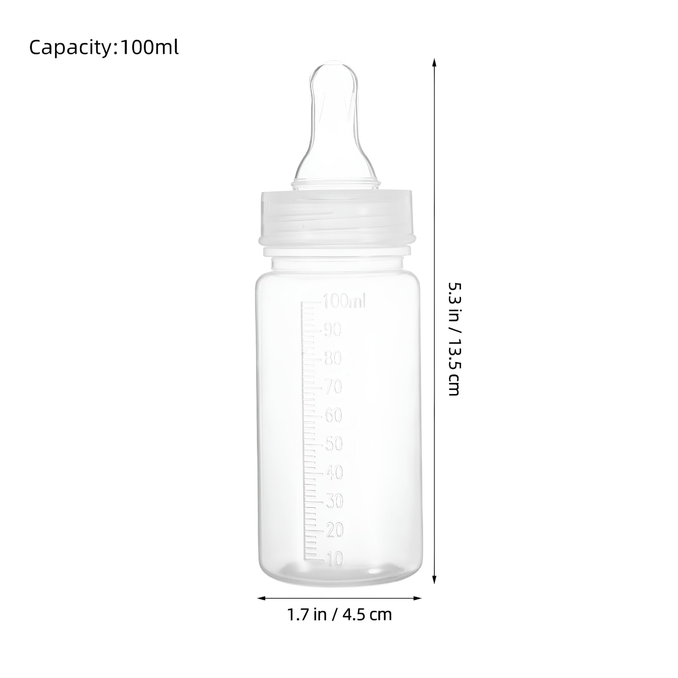 ACDANC 10pcs 100ml Disposable Baby Bottles With Scale For Newborns Feeding Clear Milk Bottle Ideal For Travel Breastmilk Storage And Feeding