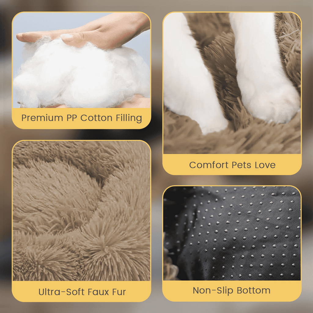 20 Inch Donut Dog Bed for Small Dogs, Round Pet Bed, Washable Dog Bed for Small Medium Dogs and Cats