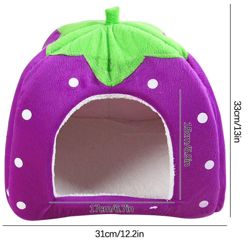 Cat Beds for Indoor Cats - Small Dog Bed with Anti-Slip Bottom, Cat/Small Dog Strawberry Cave, Super Pet Tent Bed